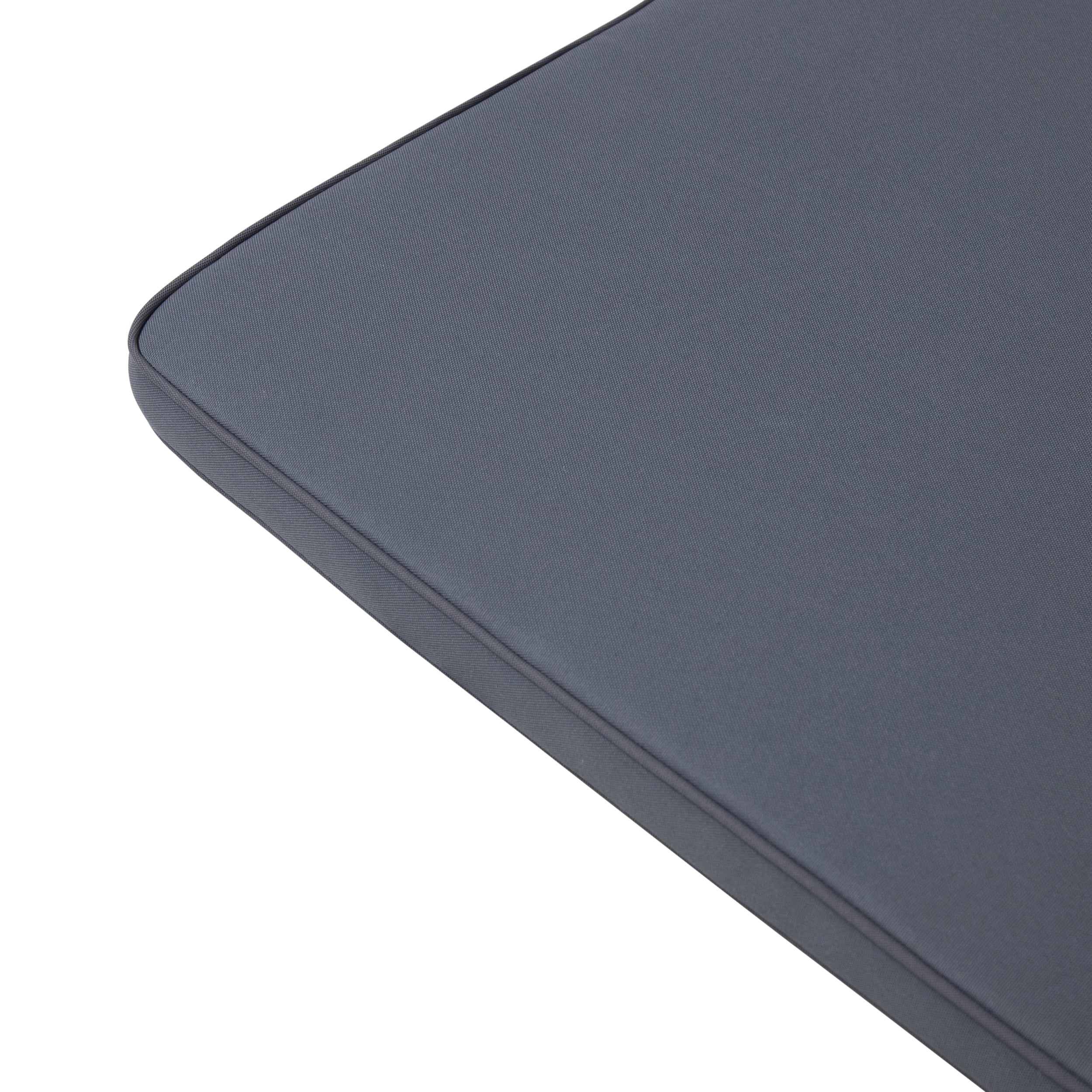 Noble House Nadine Outdoor Fabric Chaise Lounge Cushion in Dark Gray (Set of 2) - Image 8