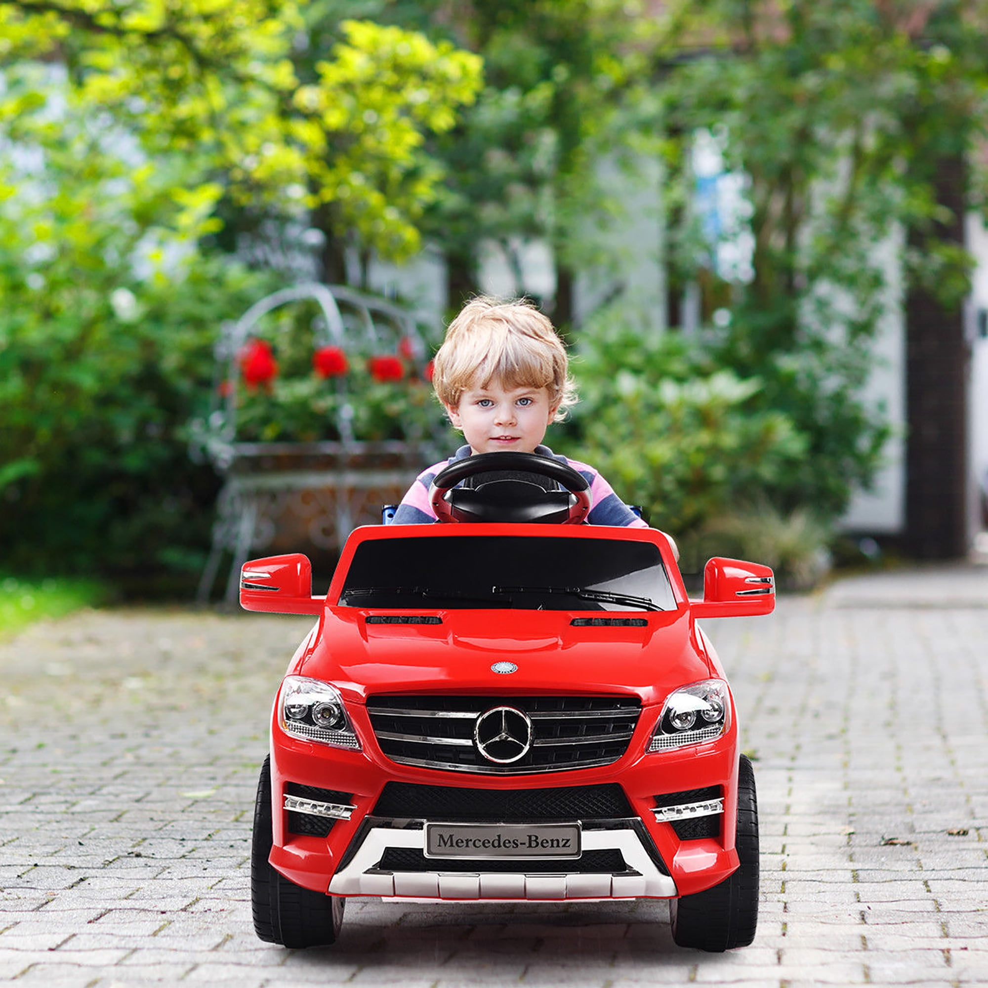 Costway Mercedes Benz ML350 6V Electric Kids Ride On Car Licensed MP3 RC Remote Control Red - Image 6