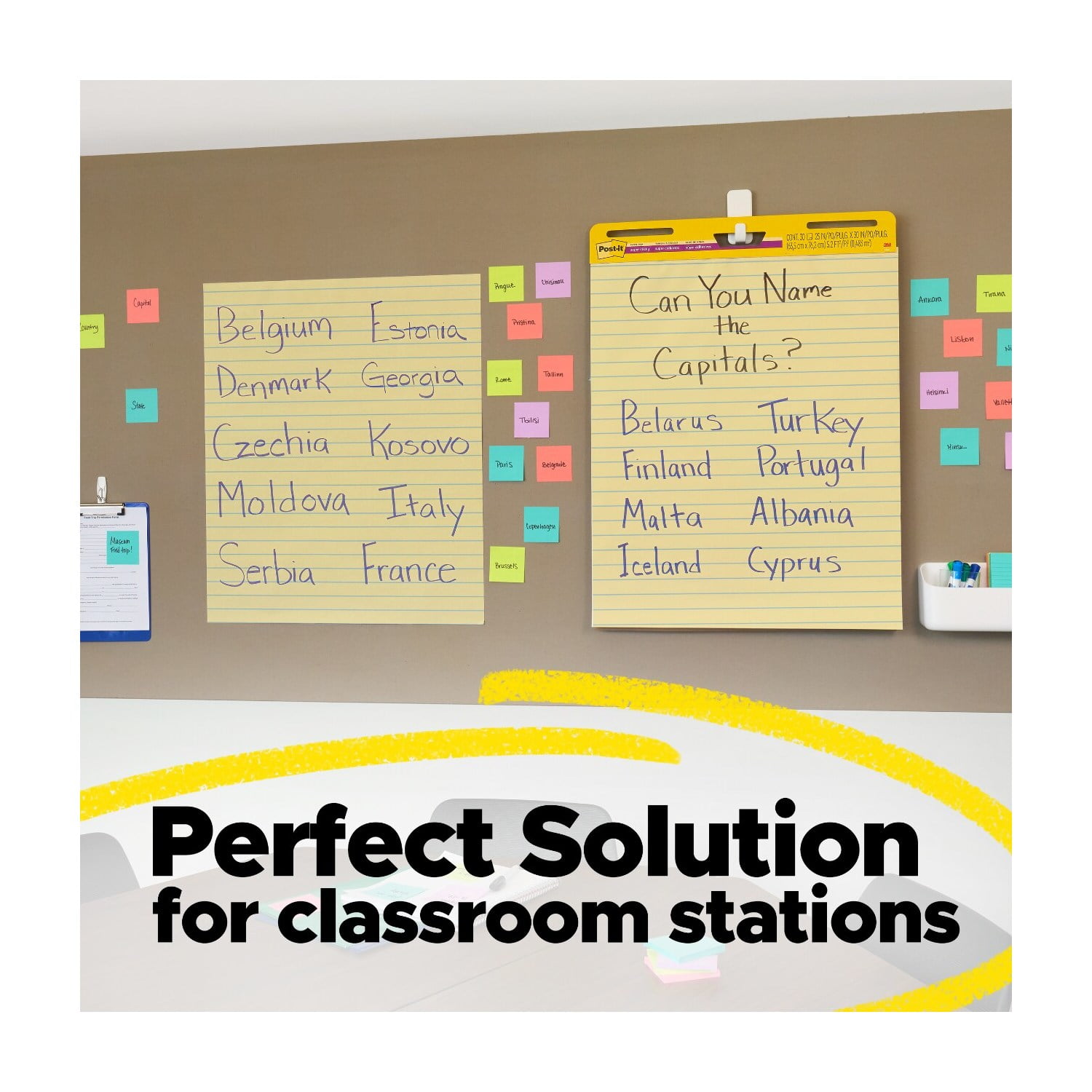 Post-it Super Sticky Easel Pad, Yellow, Lined, 25 in. x 30 in., 4 Pads - Image 6