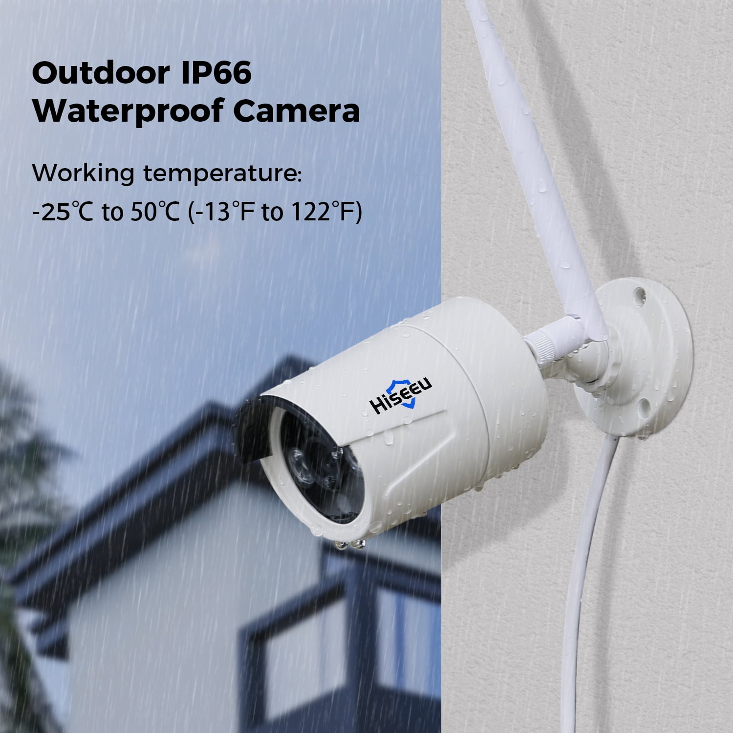 Hiseeu Security Wired Camera System, 10CH 3MP NVR Home Security, 1080P IP Security Surveillance Cameras with 2 Way Audio, IP66 Waterproof, for Indoor Outdoor, No HDD (Wireless Wi-Fi) - Image 3