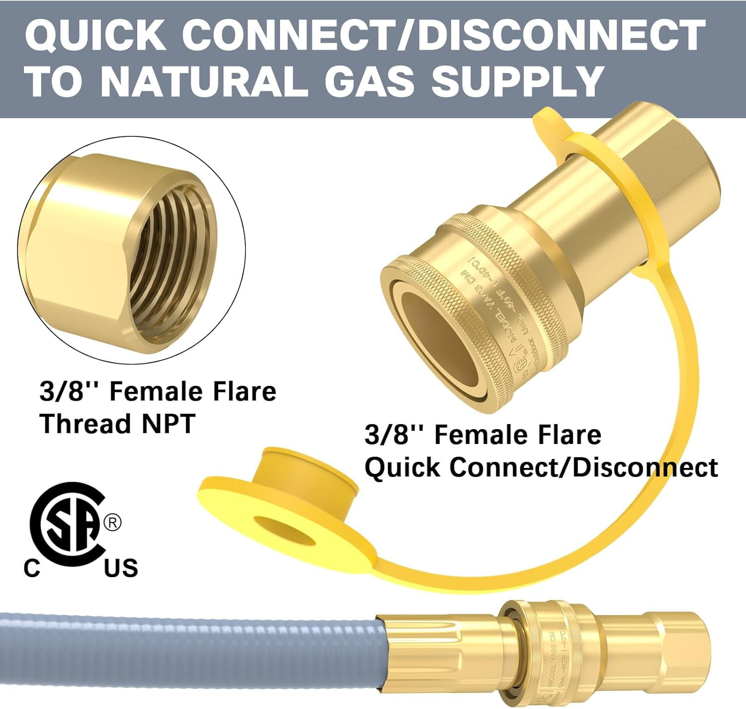 18FT 3/8" ID Natural Gas Hose, Low Pressure LPG Hose with Quick Connect, for Weber, Char-Broil, Pizza Oven, Patio Heater and More NG Appliance Propane to Natural Gas Conversion Kit - Image 9