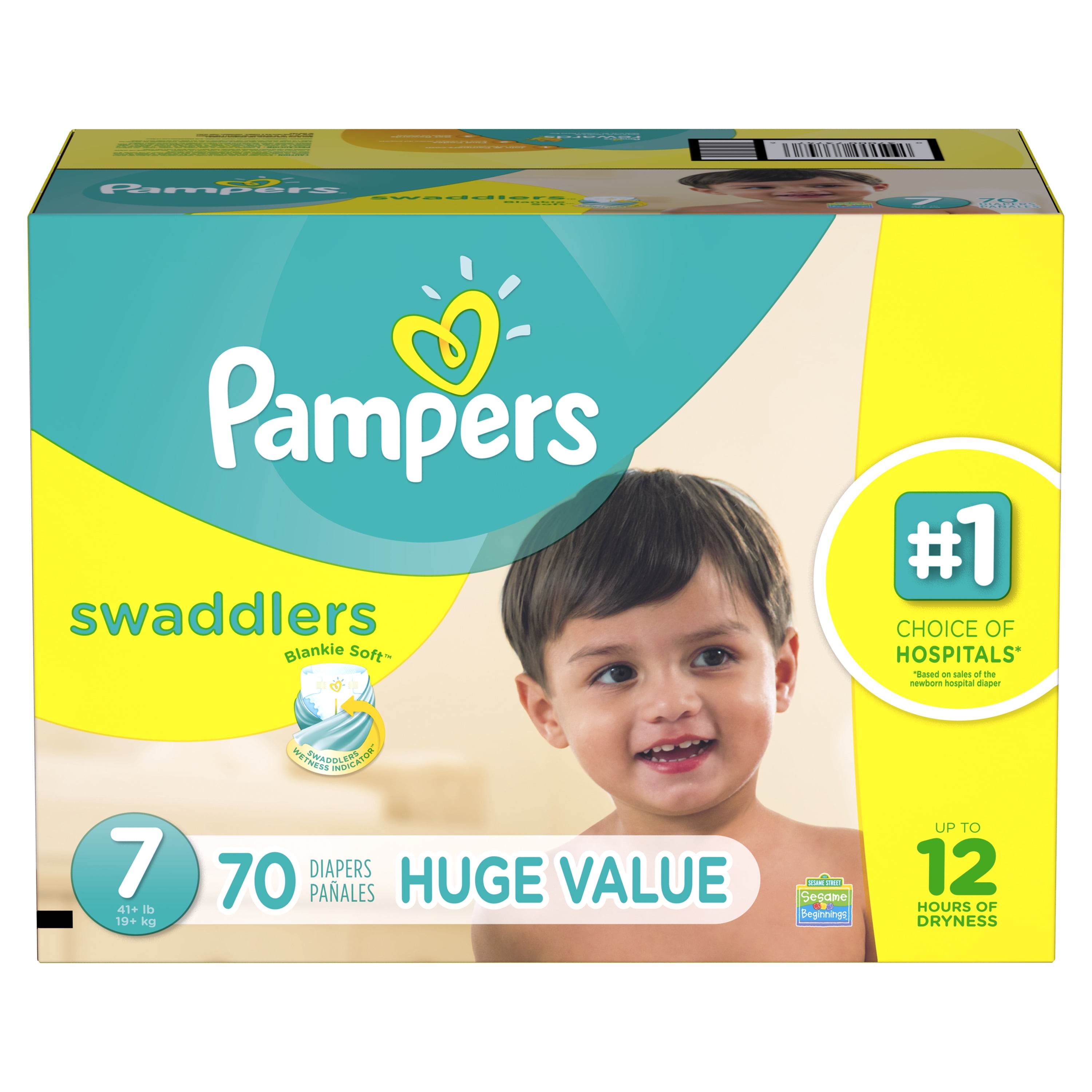 Pampers Swaddlers Diapers, Size 7, 70 Diapers - Image 8