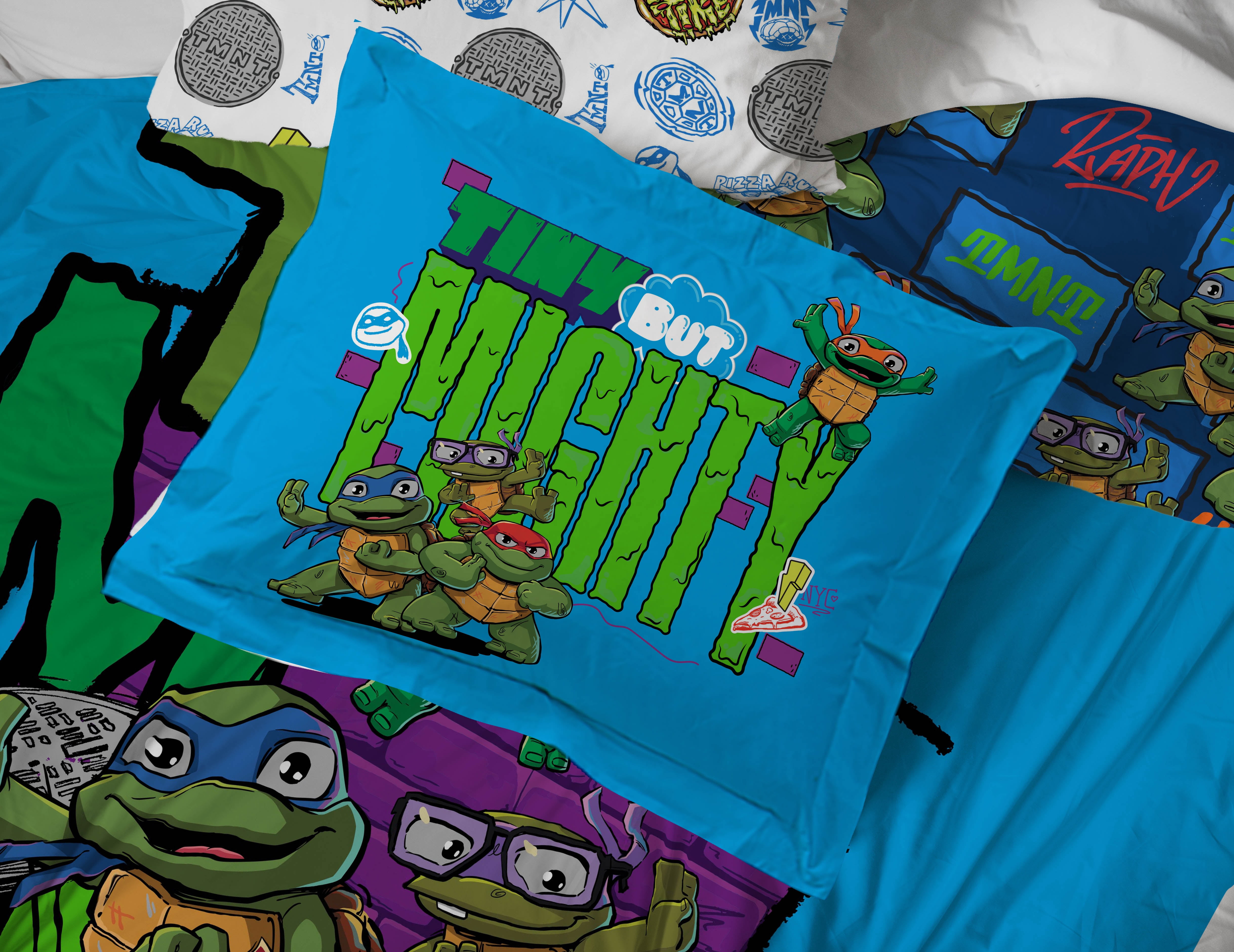 Paramount Nickelodeon TMNT Mini Mutants 5 Piece Twin Bed Set with Sham, 100% Micofiber - Image 4