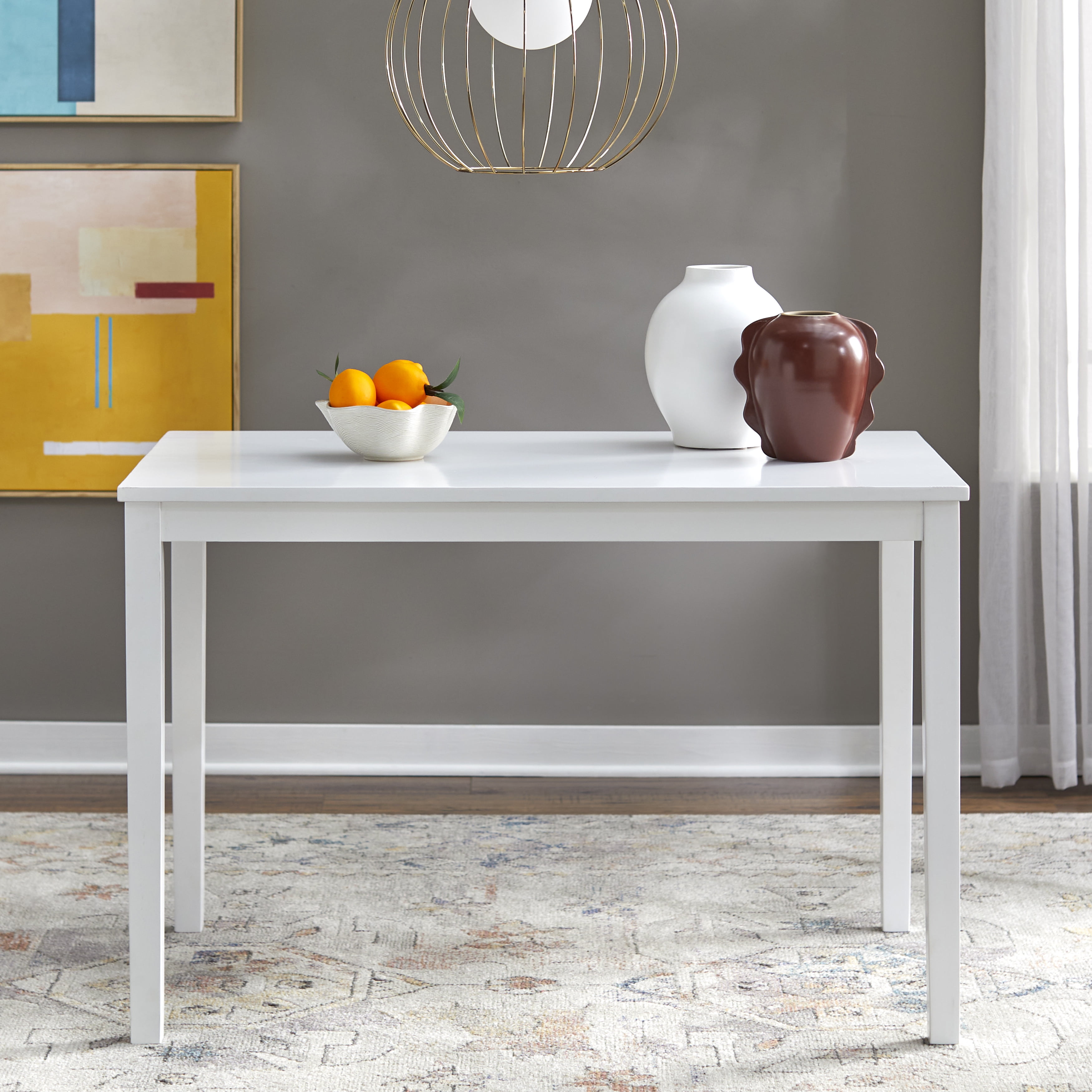 TMS Mid-Century Shakar Style Modern Wood Dining Table, Seats 4, Multiple Finishes - Image 8