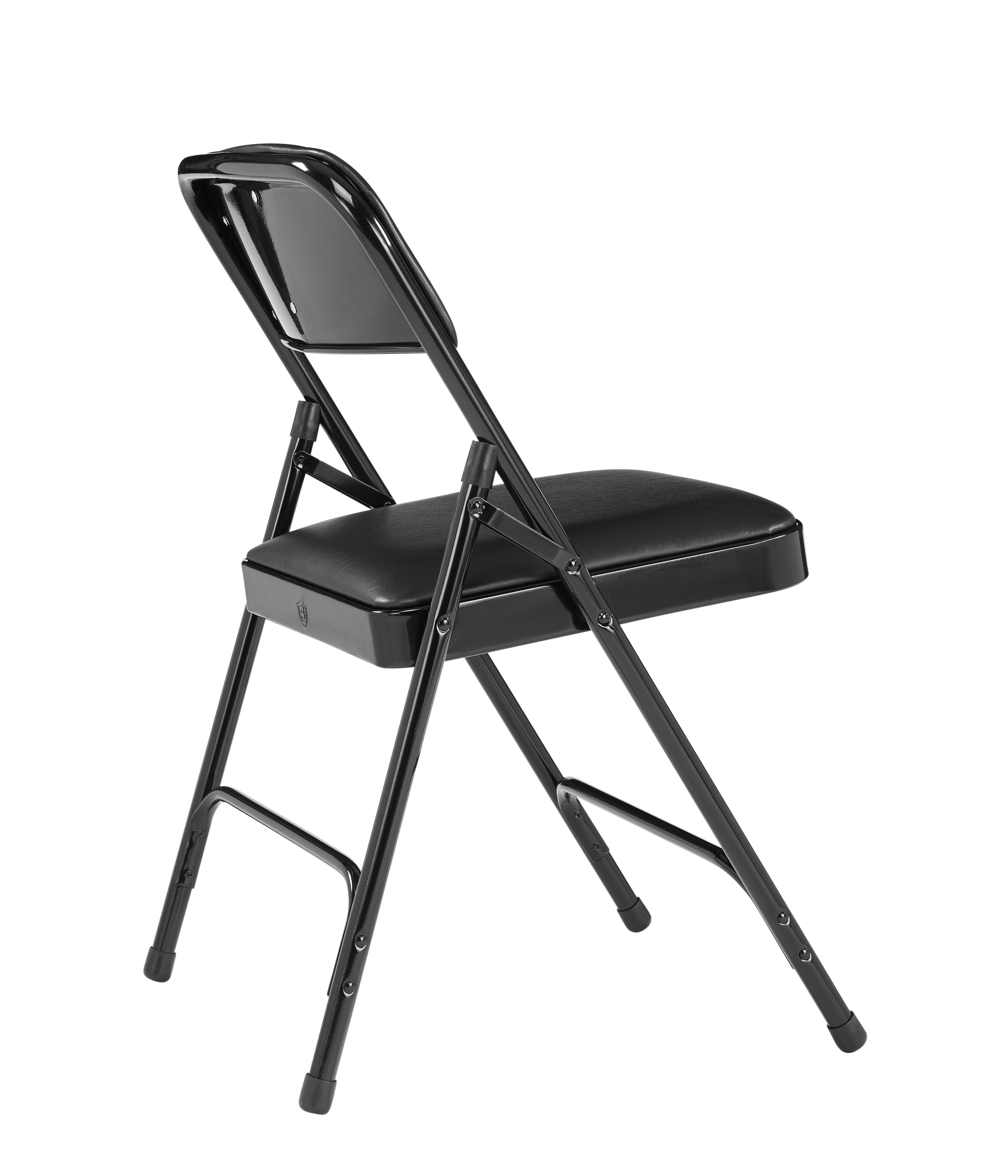 (Pack of 4) NPS 1200 Series Premium Vinyl Upholstered Double Hinge Folding Chair, Caviar Black - Image 7