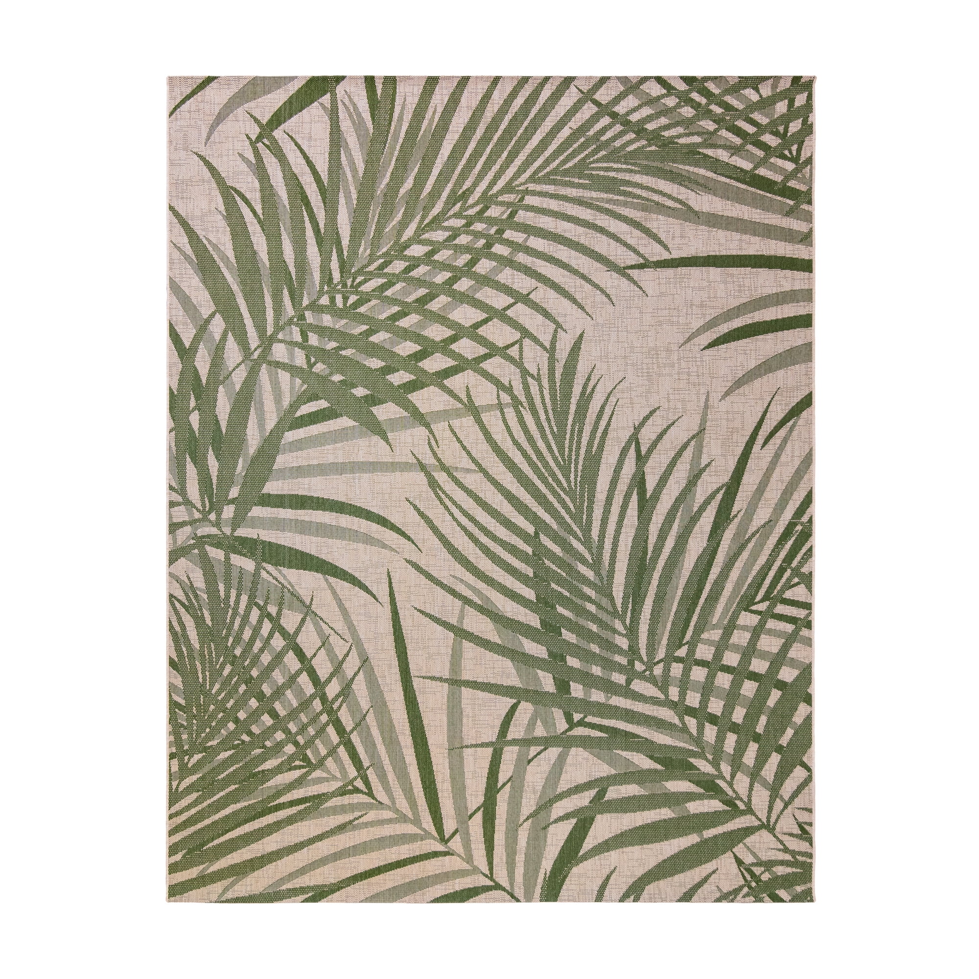 Gertmenian Paseo Paume Coastal Floral Palm and Sand Outdoor Area Rug, 8x10 - Image 3