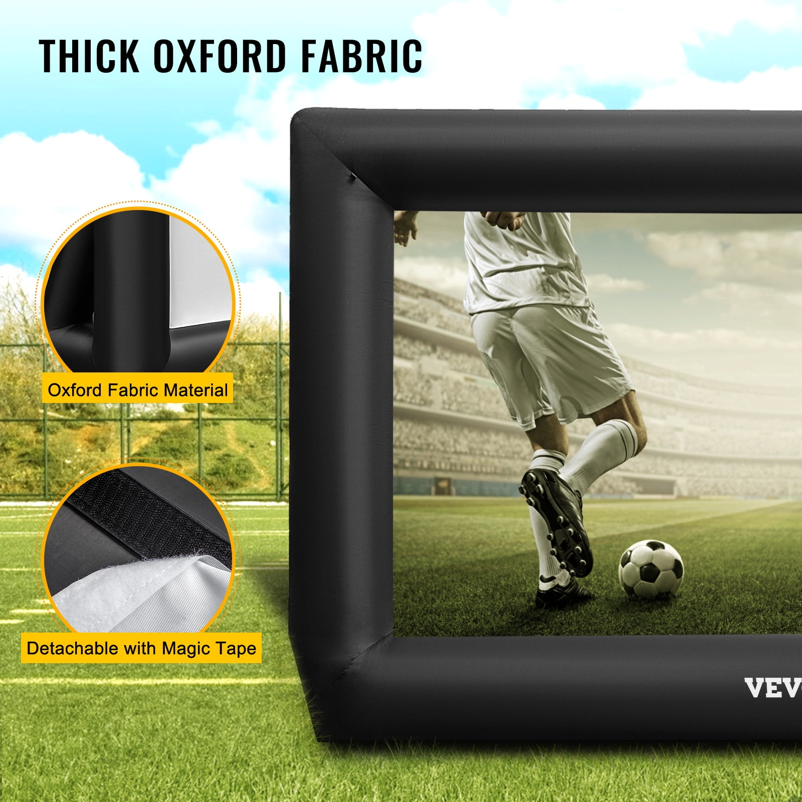 SKYSHALO Inflatable Movie Screen 24ft Projection Outdoor Theater W/Fan for outside with 350W Air Blower and Portable Bag for Outdoor Movie Supports Front/Rear Projection - Image 5