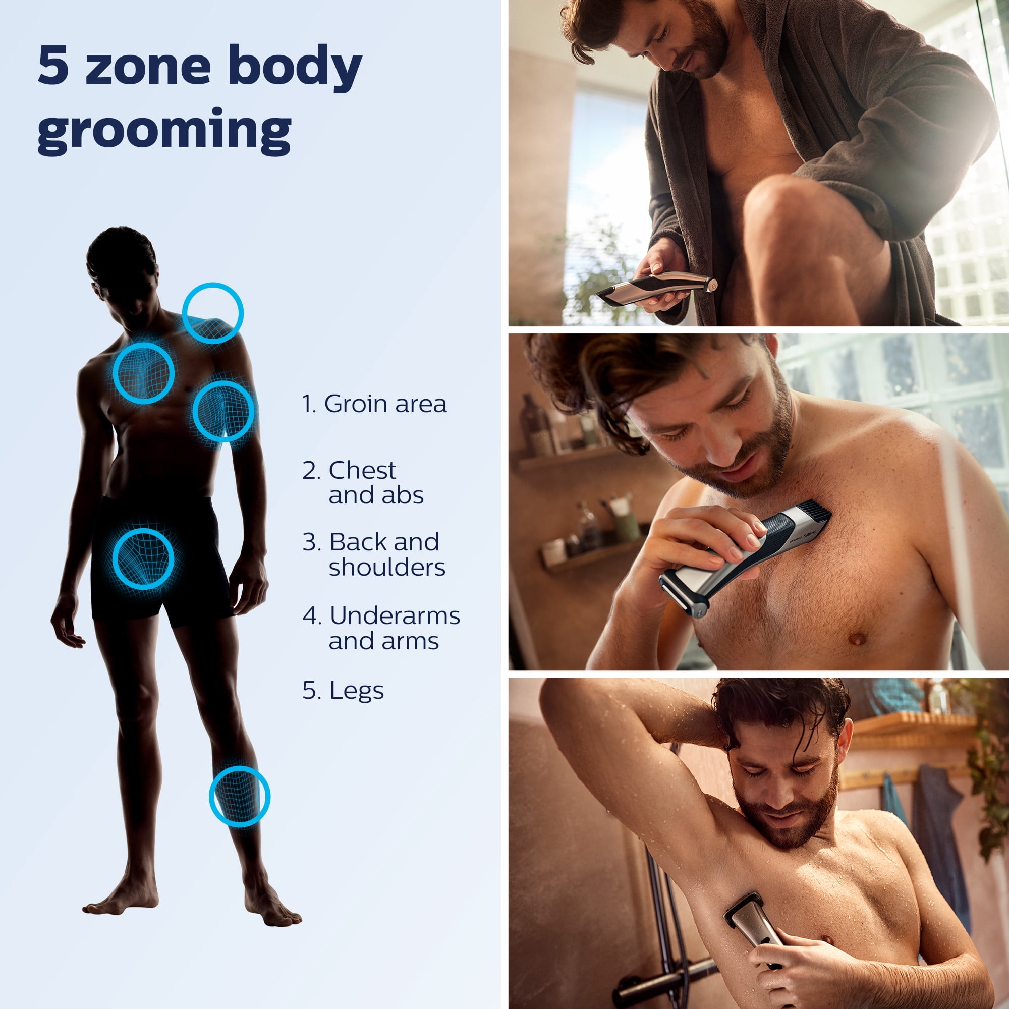 Philips Norelco Bodygroom Series 7000 Showerproof Body & Manscaping Trimmer & Shaver BG7030/49 - Image 11