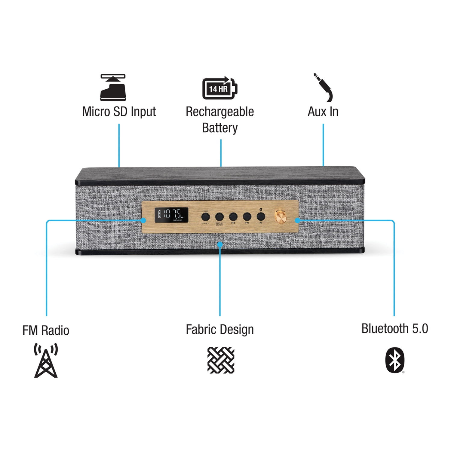 iLive ISB330 - Speaker - for portable use - wireless - Bluetooth - black - Image 7