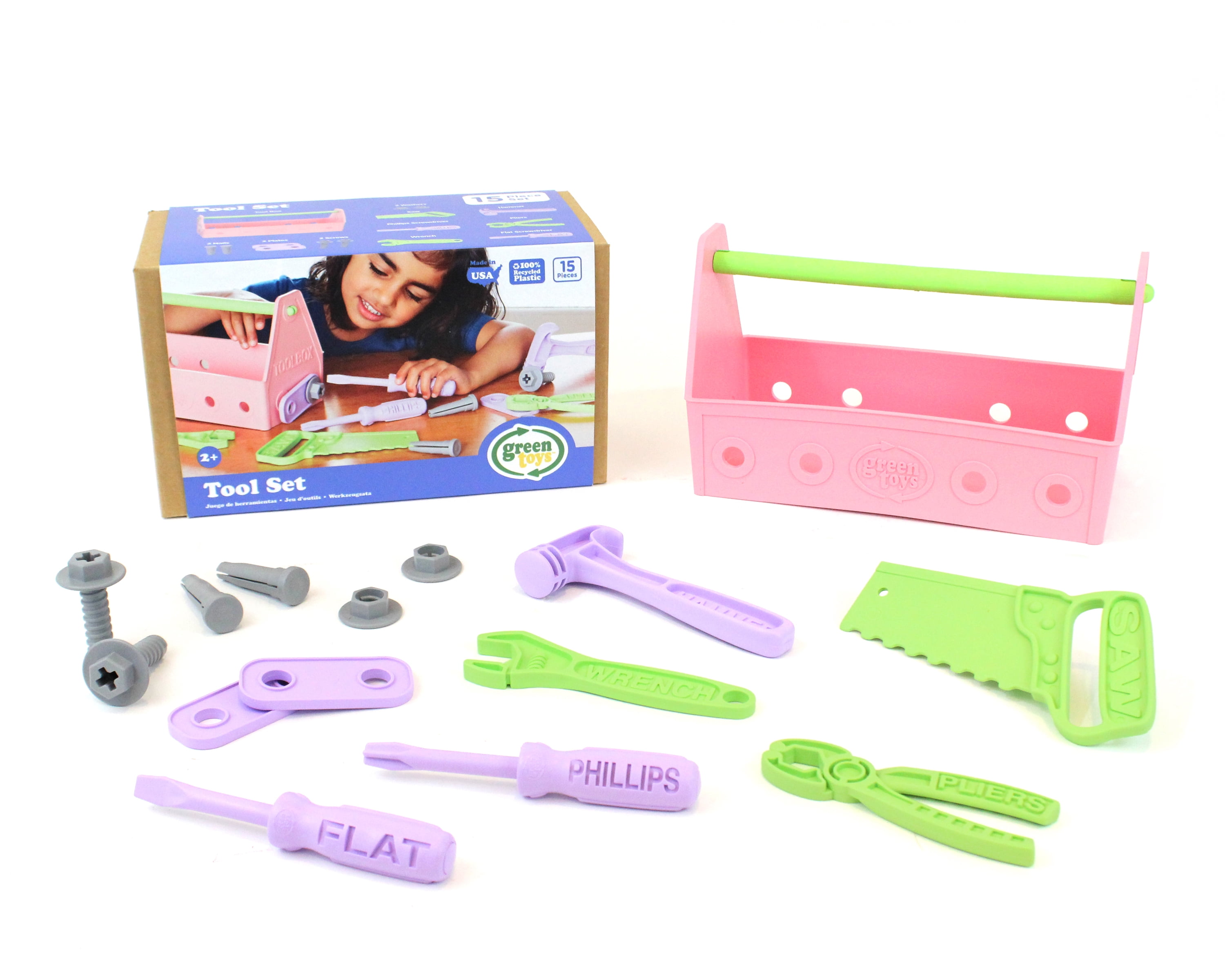 Green Toys Tool Set - Pink - Image 4