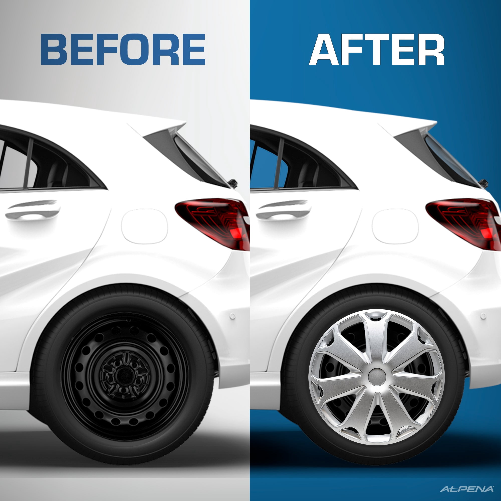 Alpena 16" Ivo Carbon, Silver, Set of 4, Model 58391, Fits Most Steel Wheels for Cars and SUV's - Image 3