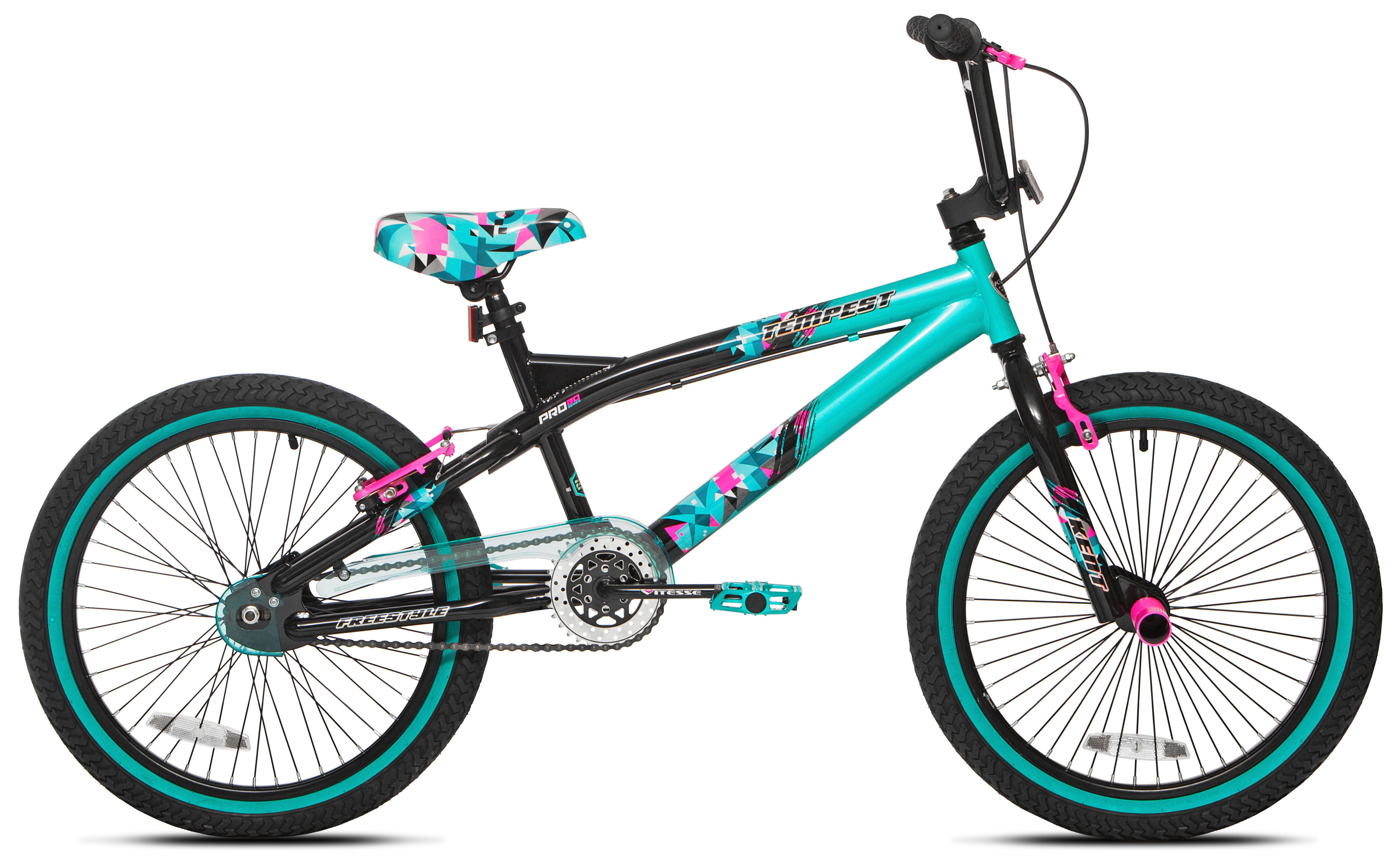 20" Kent Tempest BMX Bicycle, Fits Riders 4'2" - 5', Black/Aqua, Child, Unisex - Image 4