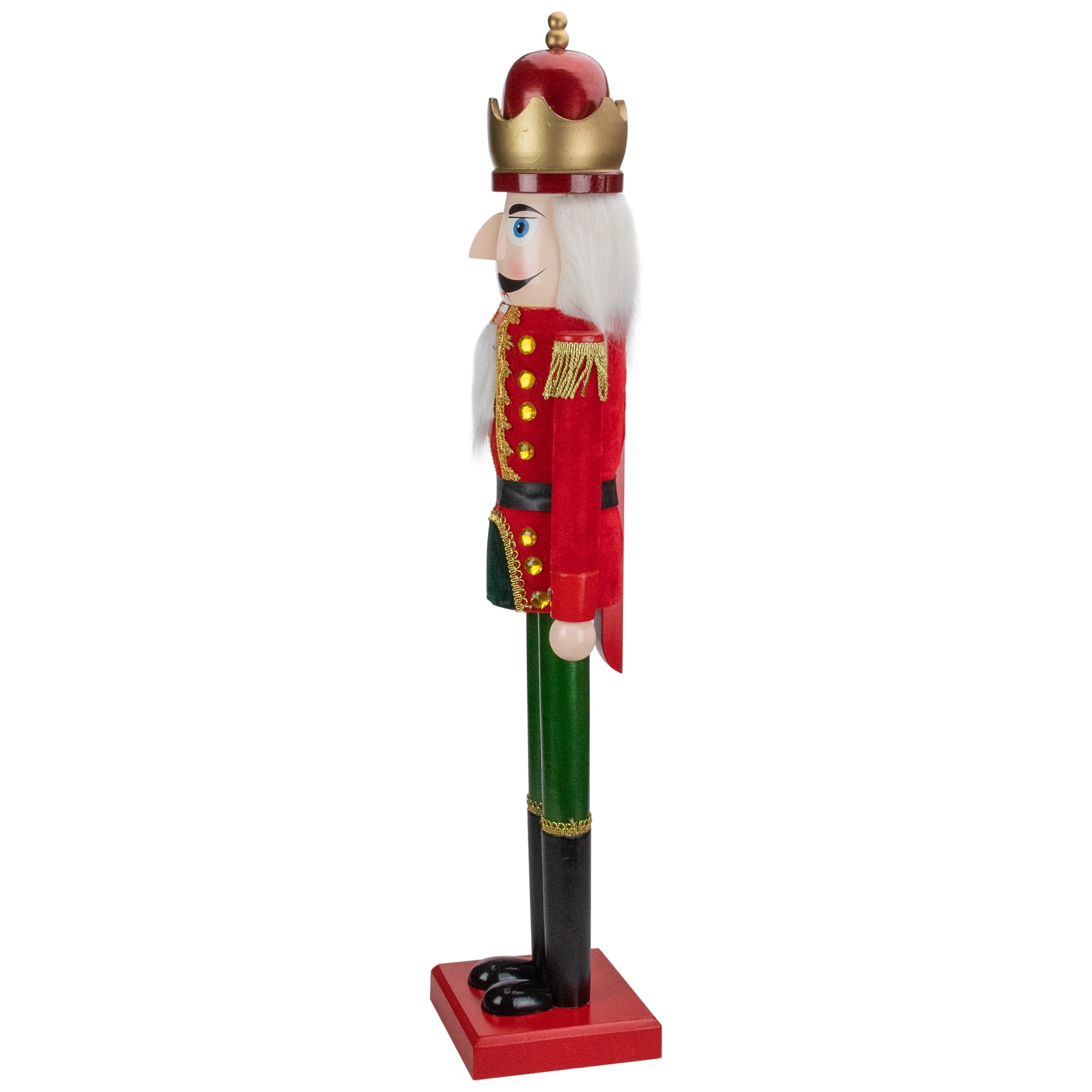 Northlight 35.5" Red and Green Velvet Wooden Christmas Nutcracker King - Image 3