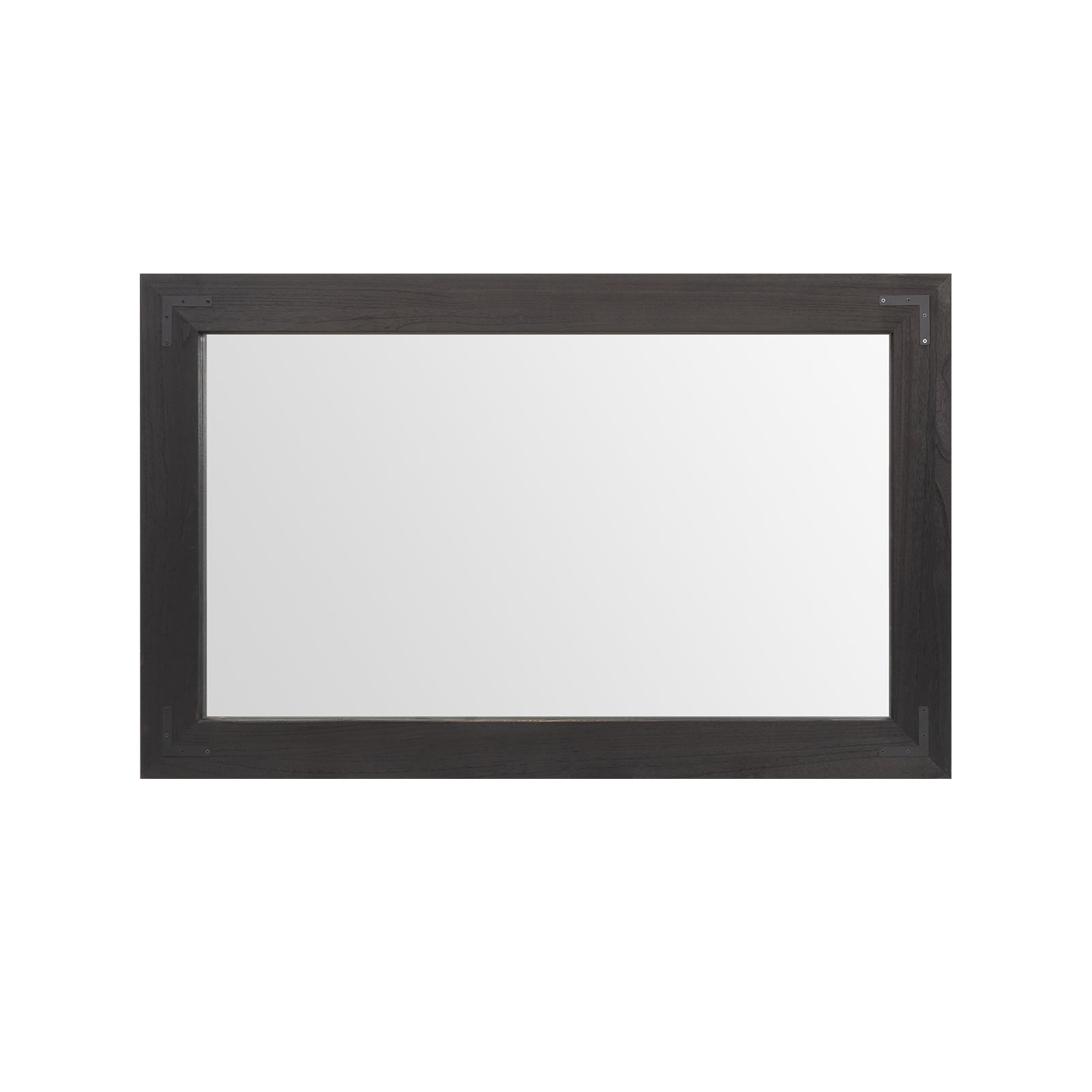 YOSHOOT Rustic Wooden Framed Wall Mirror,Decorative Wood Wall Mirror for Living Room or Bathroom Vanity,Rectangle Hanging Mirror Home Wall DecorBlack-26x18 - Image 5