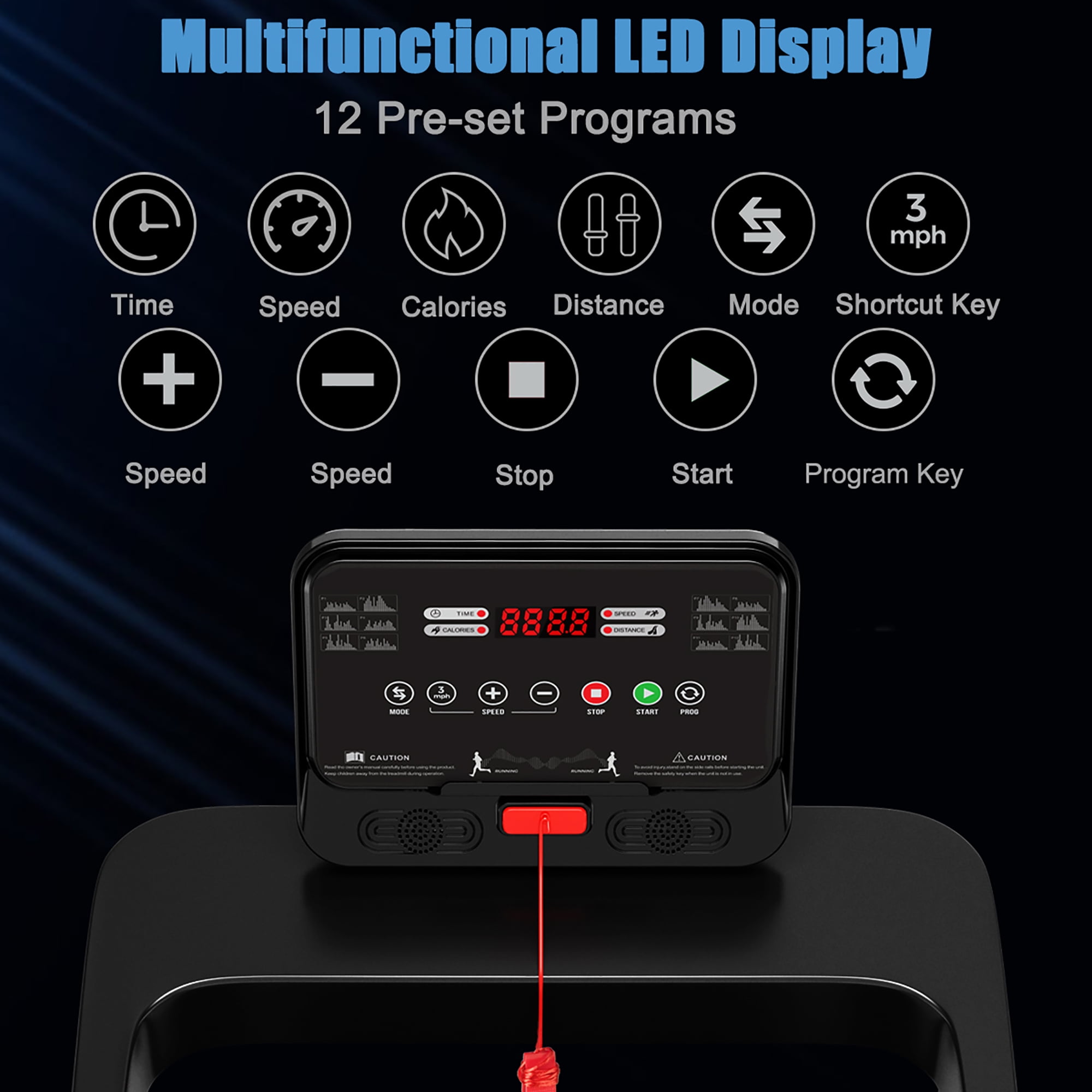 SuperFit 2.25HP Electric Treadmill Running Machine w/App Control for Home Office - Image 6