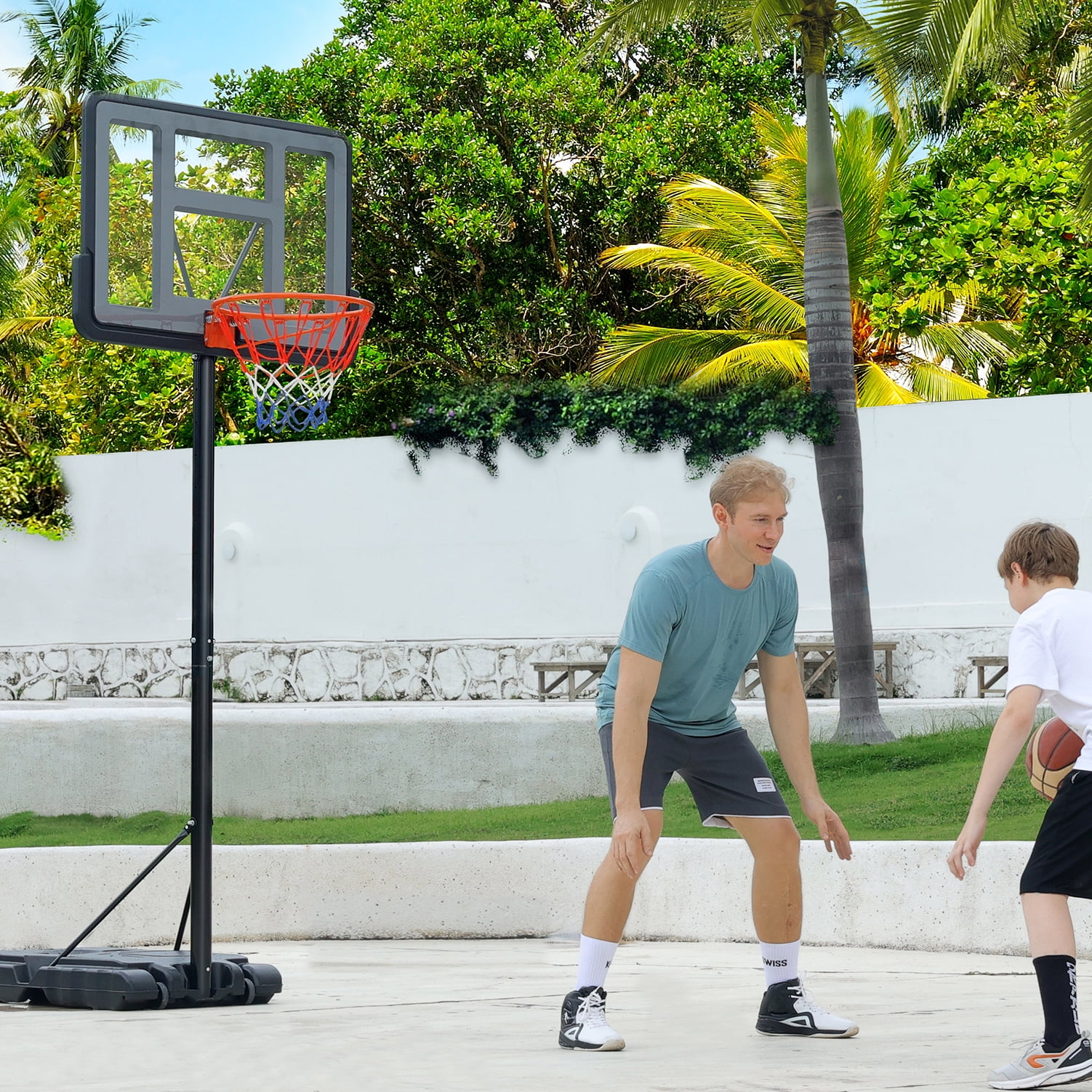 4.8ft-10ft Adjustable Height 44" Shatterproof Outdoor Portable Basketball System (Adult) - Image 6