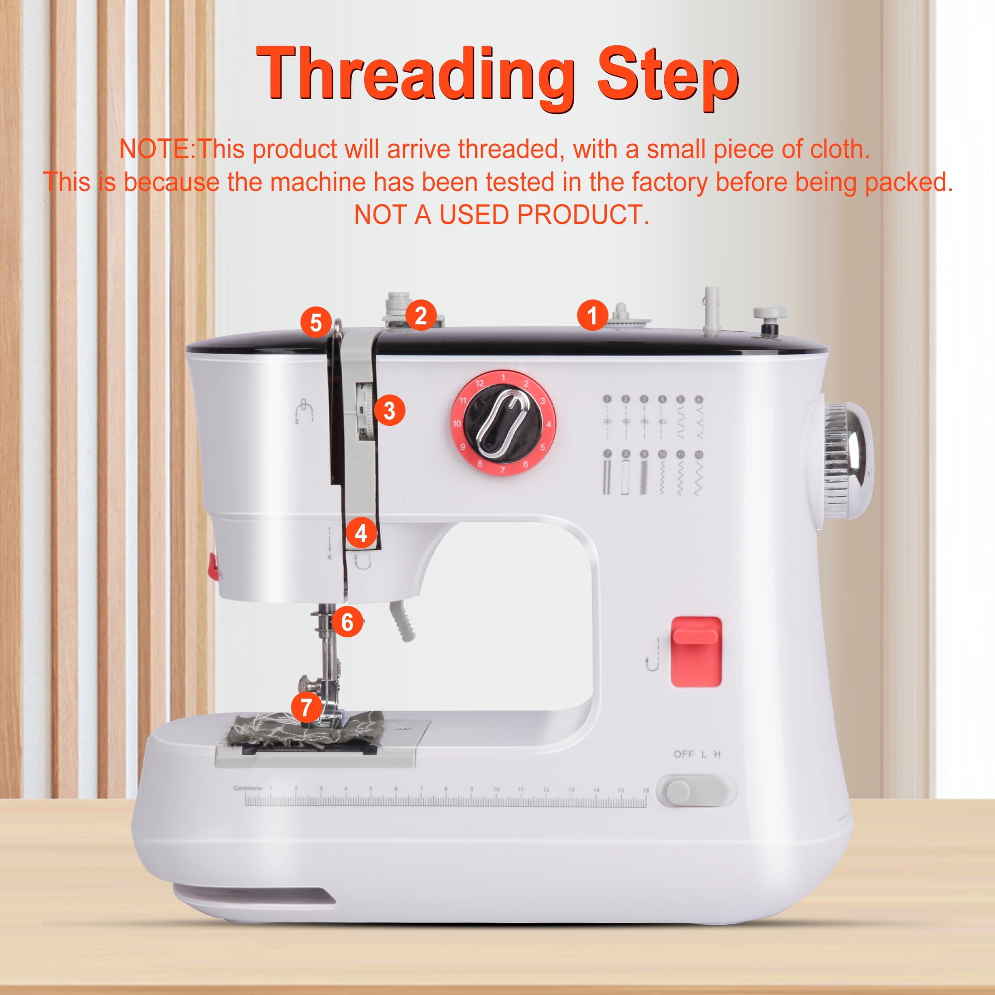 BCOOSS Sewing Machine for Beginners Electric Portable 12 Built-in Stitches with Extension Table - Image 3