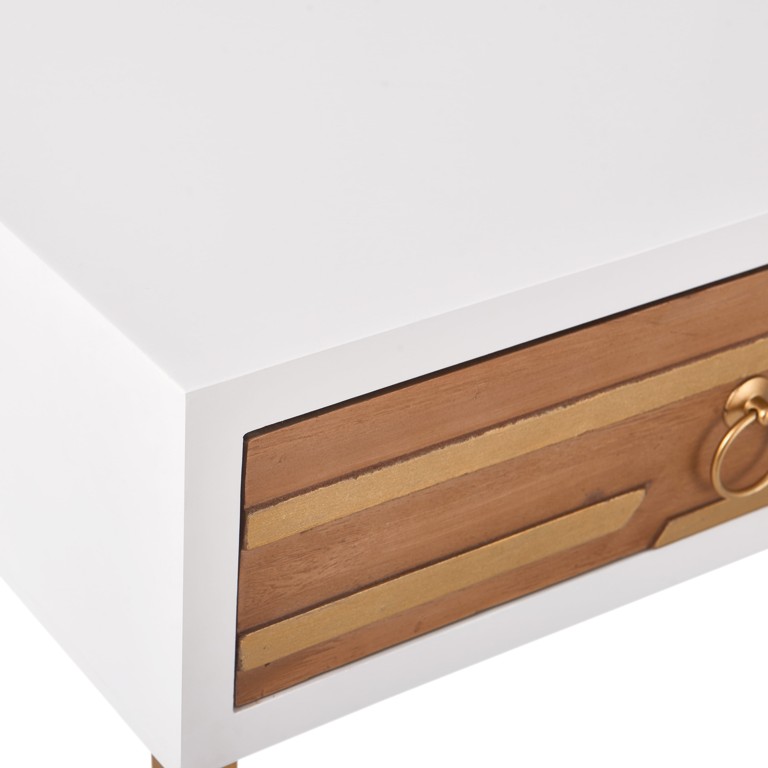 Adore Decor Jupiter Modern 2-Drawer Wood Desk Console Table in White - Image 3
