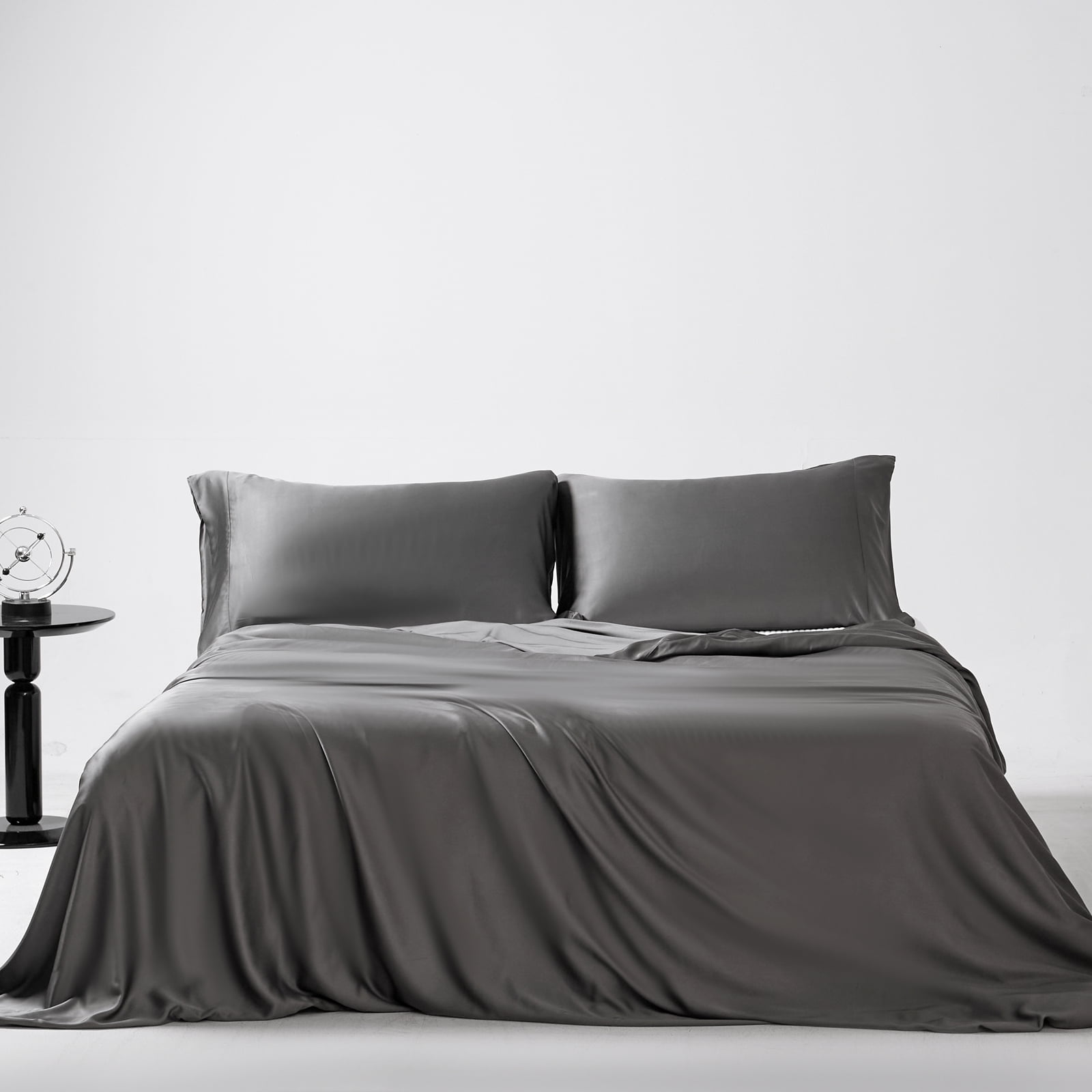 100% Organic Bamboo Duvet Cover Queen Soft Silky Silver 3PCS - 500TC Luxury Cover - Ultra Breathable Cooling Duvet Cover for Hot Sleepers - Queen Bed Duvet Cover - Image 3