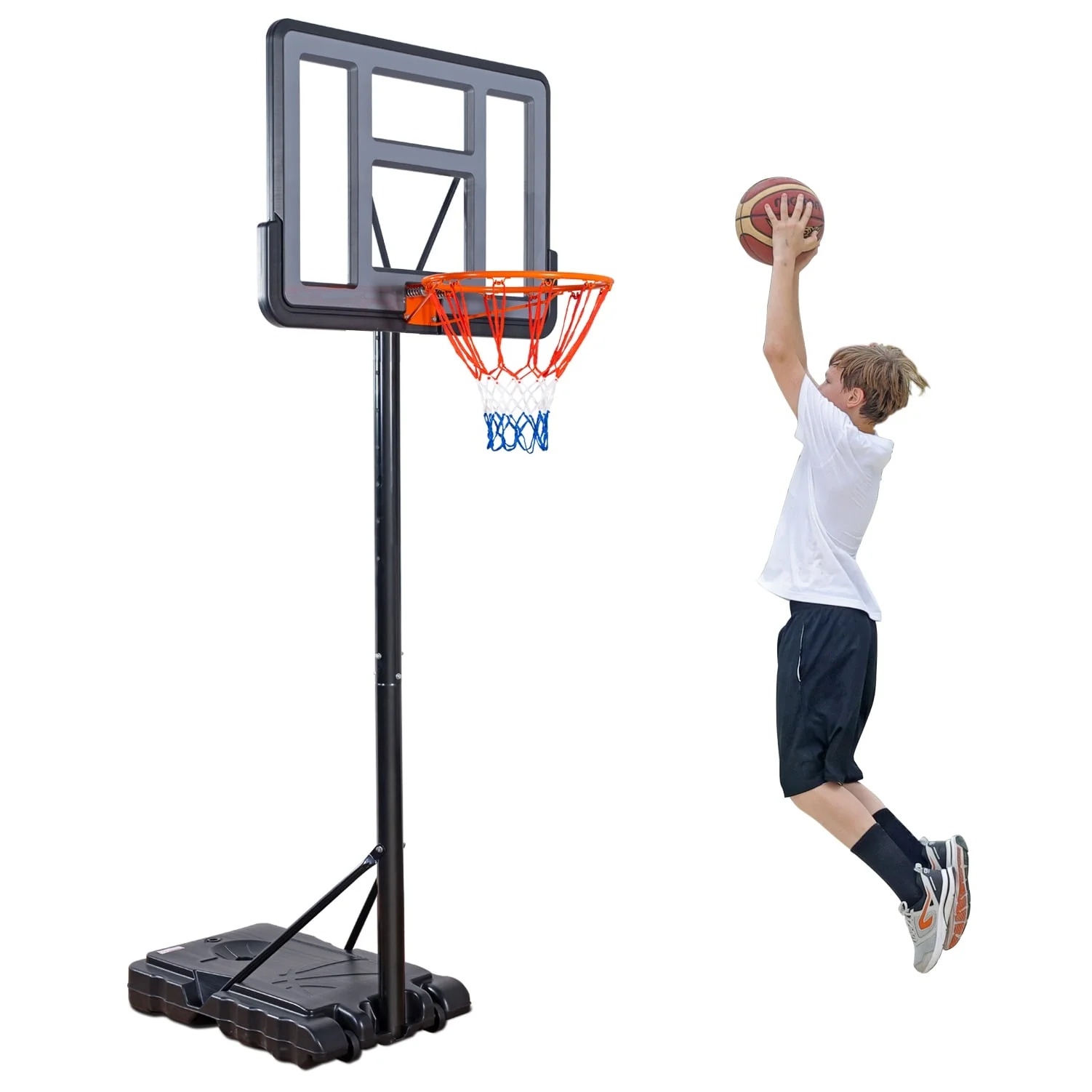 4.8ft-10ft Adjustable Height 44" Shatterproof Outdoor Portable Basketball System (Adult) - Image 3