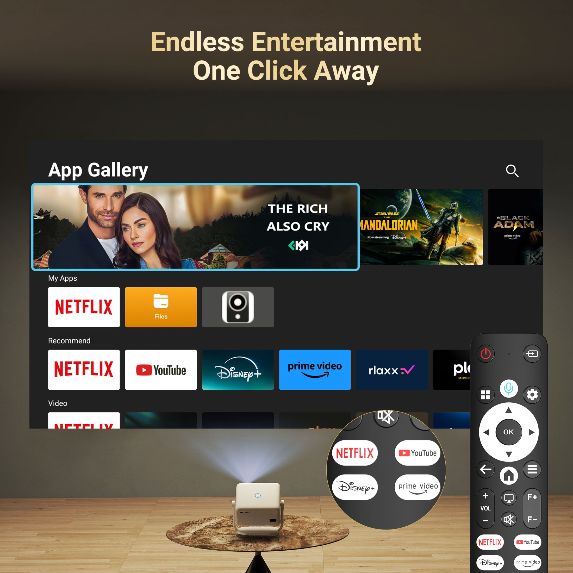 XGODY N6 Netflix Licensed Native 1080P Smart Projector With Wifi and Bluetooth,Compatible with PC/Phone, 40-120'' Screen,White, 1 Count - Image 8