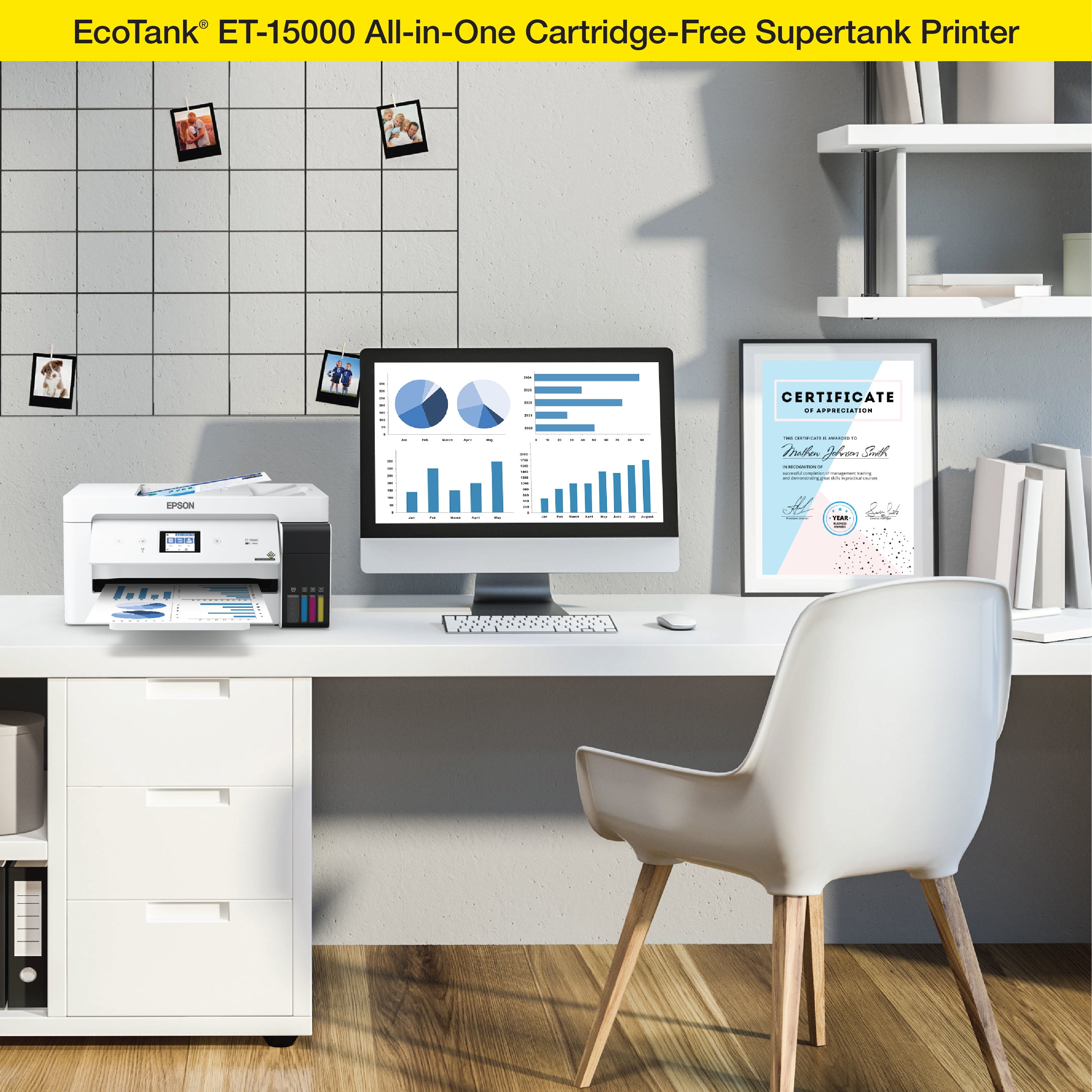 Epson EcoTank ET-15000 Wireless Color All-in-One Supertank Printer with Scanner, Copier, Fax, Ethernet and Printing up to 13 x 19 Inches - Image 3