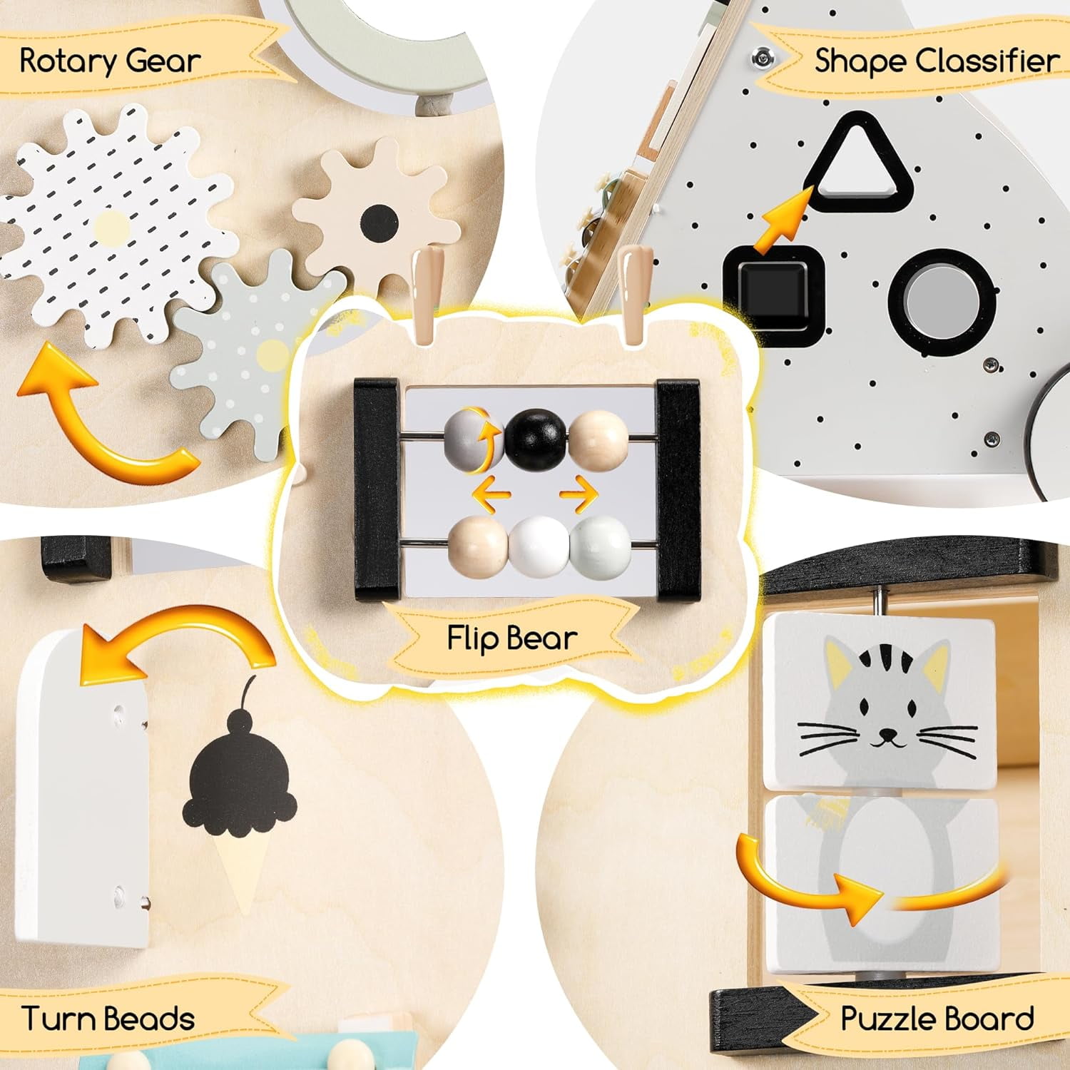 Wooden Baby Push Walker, HDJ 9 in 1 Baby Learning Walking Toys with Wheels for 1 Year Old up, Develops Motor Skills and Stimulates Creativity, Todler Walker for Boys and Girls - Image 6