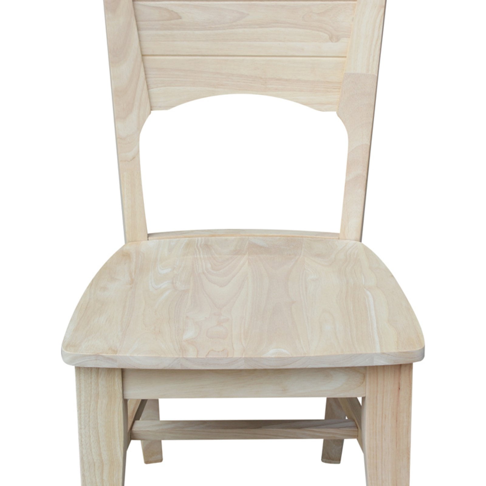 Canyon Collection Set of Two Wood Solid Back Chairs in Unfinished - Image 4