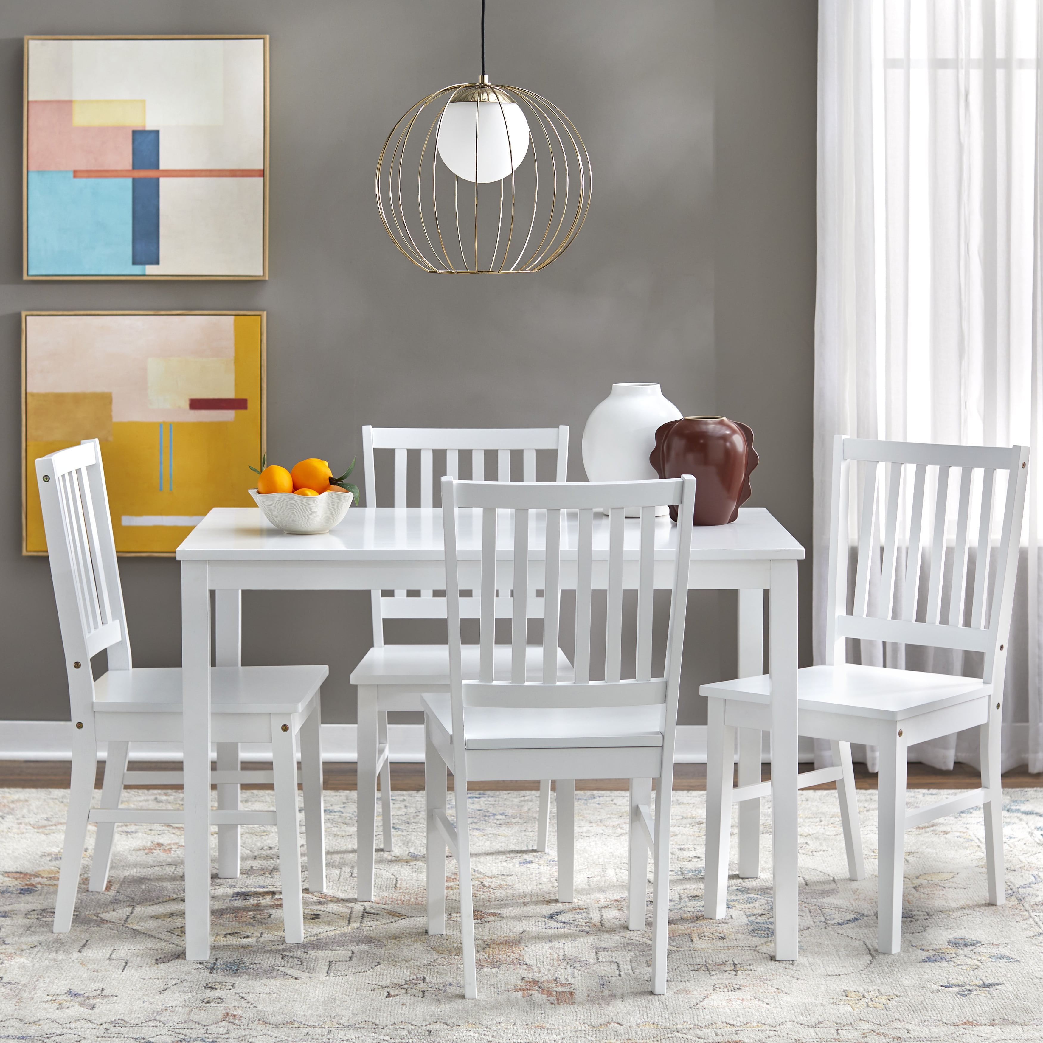 TMS Mid-Century Shakar Style Modern Wood Dining Table, Seats 4, Multiple Finishes - Image 5