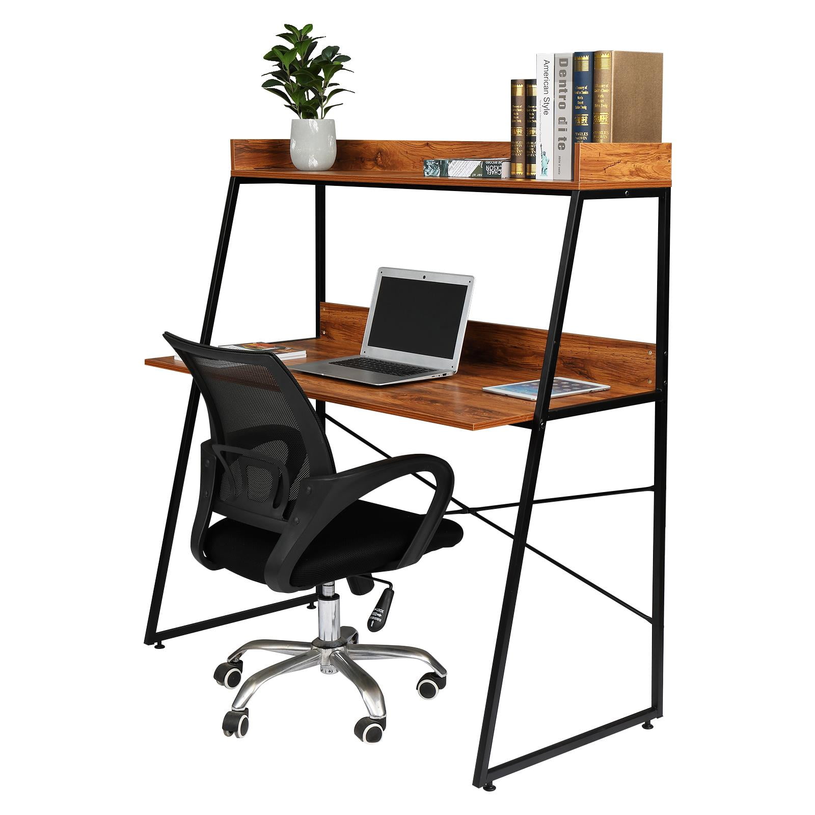 Zimtown Computer Desk with Hutch and Bookshelf 47 Inches Office Desk Laptop Table Studying Writing Desk Workstation for Home & Office - Image 6