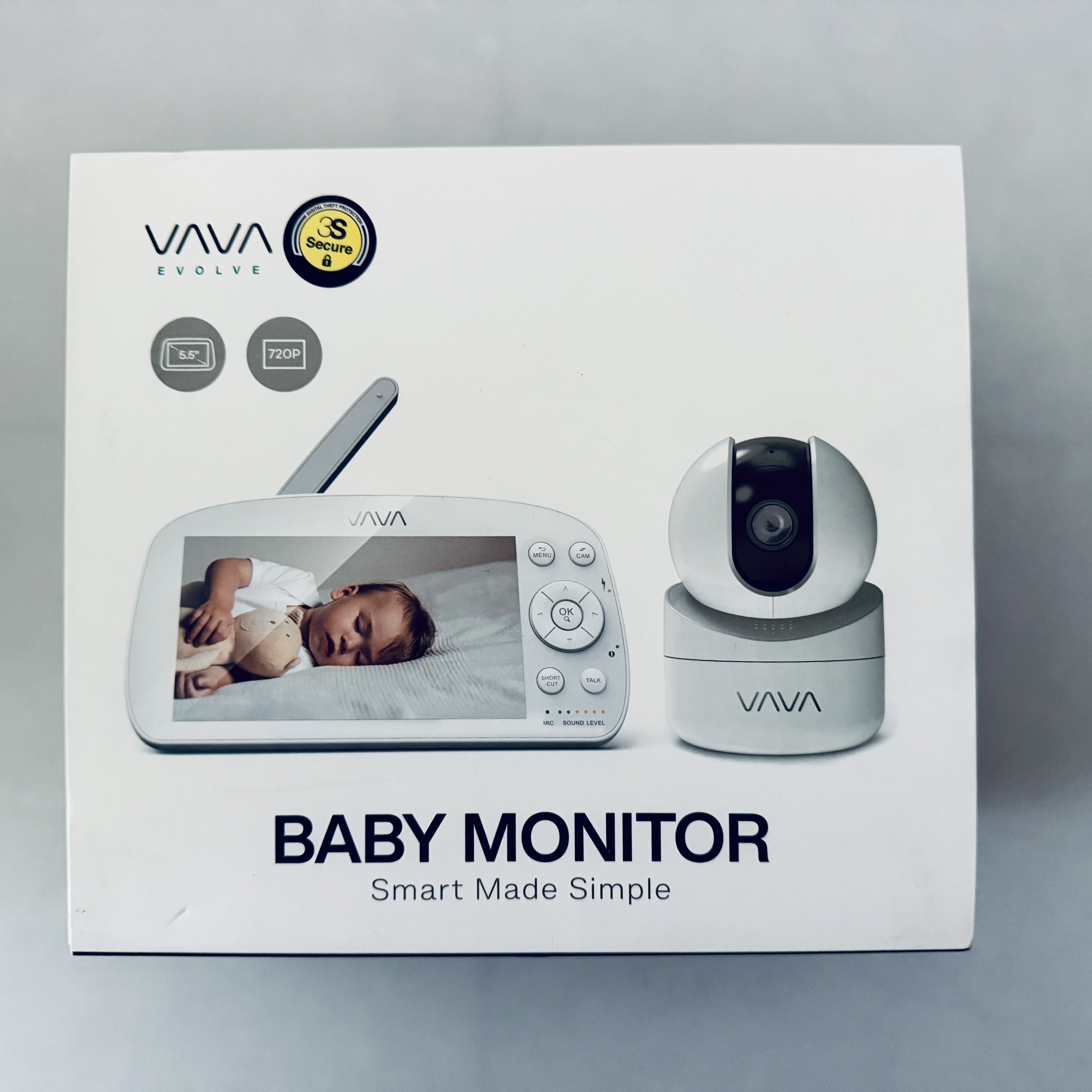 VAVA 5.5" 720P HD Video Baby Monitor with Night Vision, Zoom/Pan/Tilt, and 2-Way Audio, New - Image 5
