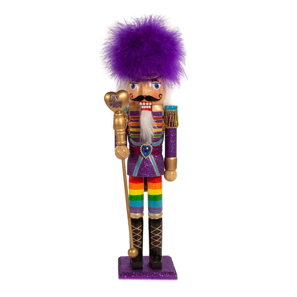 Kurt Adler 15-Inch Purple and Gold Pride Christmas Nutcracker - Image 6