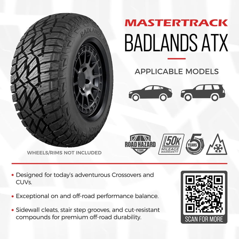 Mastertrack Badlands ATX 225/65R17 102H All Terrain SUV/CUV Tire - Image 3