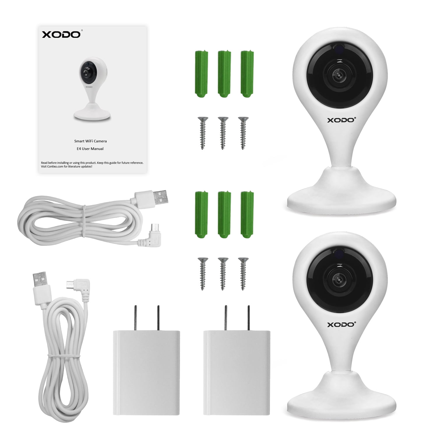 XODO 1080P Wireless Indoor Security Camera for Baby Monitor, Dog Camera w/ Motion Detection, 2-Way Audio, Night Vision, Motion Detection, Cloud & SD Card Storage - White - 4 Pack - Image 5