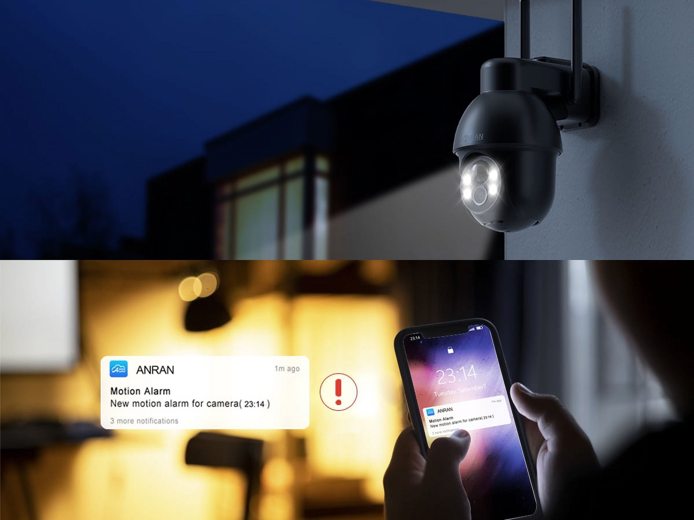 ANRAN 2K Security Camera Wireless Outdoor, Solar Outdoor Camera with 360° View, Smart Siren, Spotlights, 3MP Color Night Vision, AI Human Detection, 2-Way Talk - Image 6