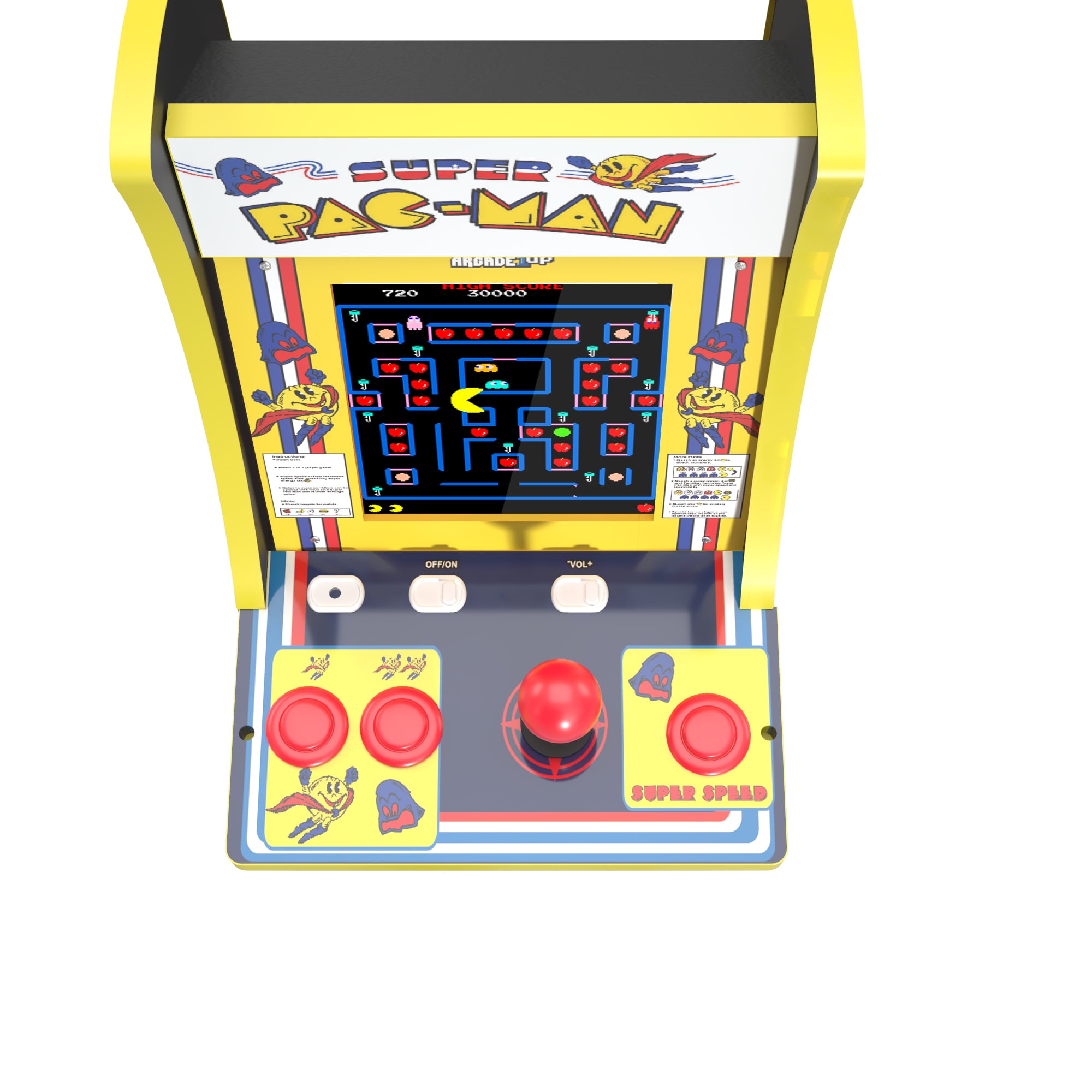 Arcade1UP Super Pac-Man, 4 Games in 1, 1-Player, Counter-cade with Lit Marquee and Headphone Jack - Image 3