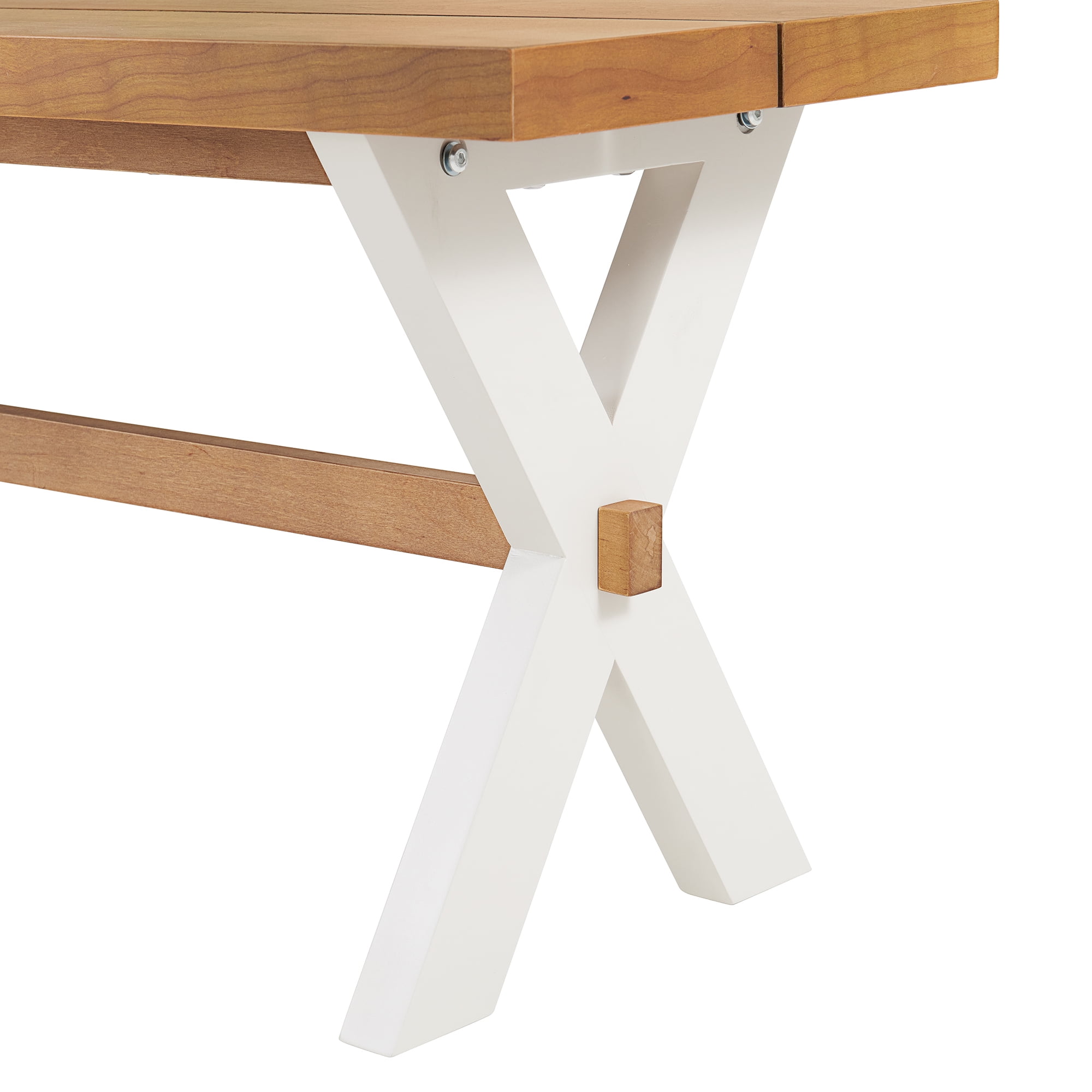 Alaterre Furniture Chelsea 48" Dining Bench, Two-Tone White Base, Versatile Seating for Kitchen, Dining Room, Entryway - Image 3