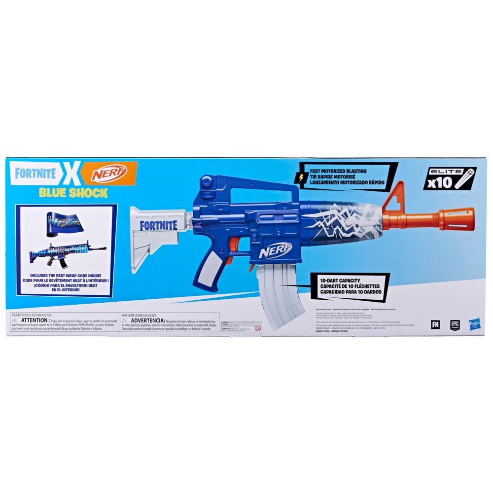 Nerf Fortnite Blue Shock Dart Blaster, 10-Dart Clip, 10 Elite Nerf Darts, Unlock Code, Boys and Girls, Ages 8 and up - Image 6