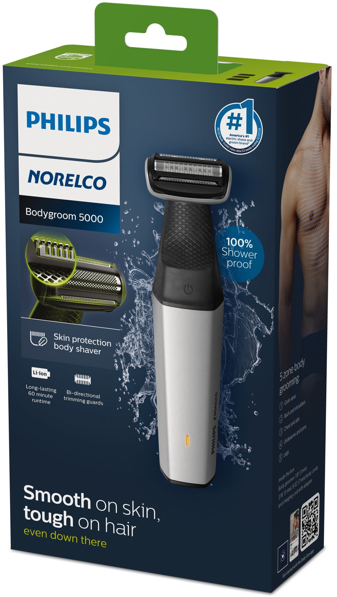 Philips Norelco Bodygroom Series 5000 Showerproof Body Electric Shaver and Trimmer, BG5025/42 - Image 11