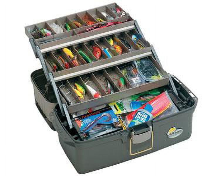 Plano Fishing, Large 3-Tray Tackle Box, Top Access, Graphite/ Sandstone - Image 3