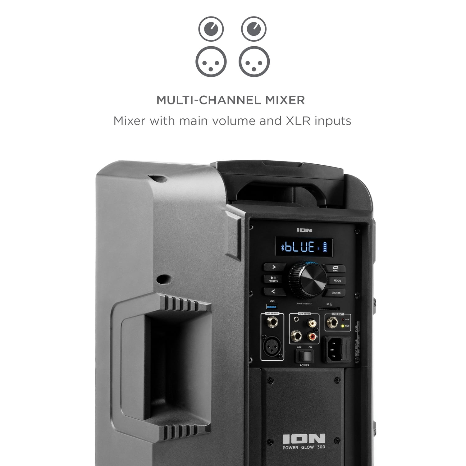 ION Power Glow 300 Portable Bluetooth Party System Speaker with Lights, Microphone, and Stereo-Link, POWERGLOW300XUS - Image 8