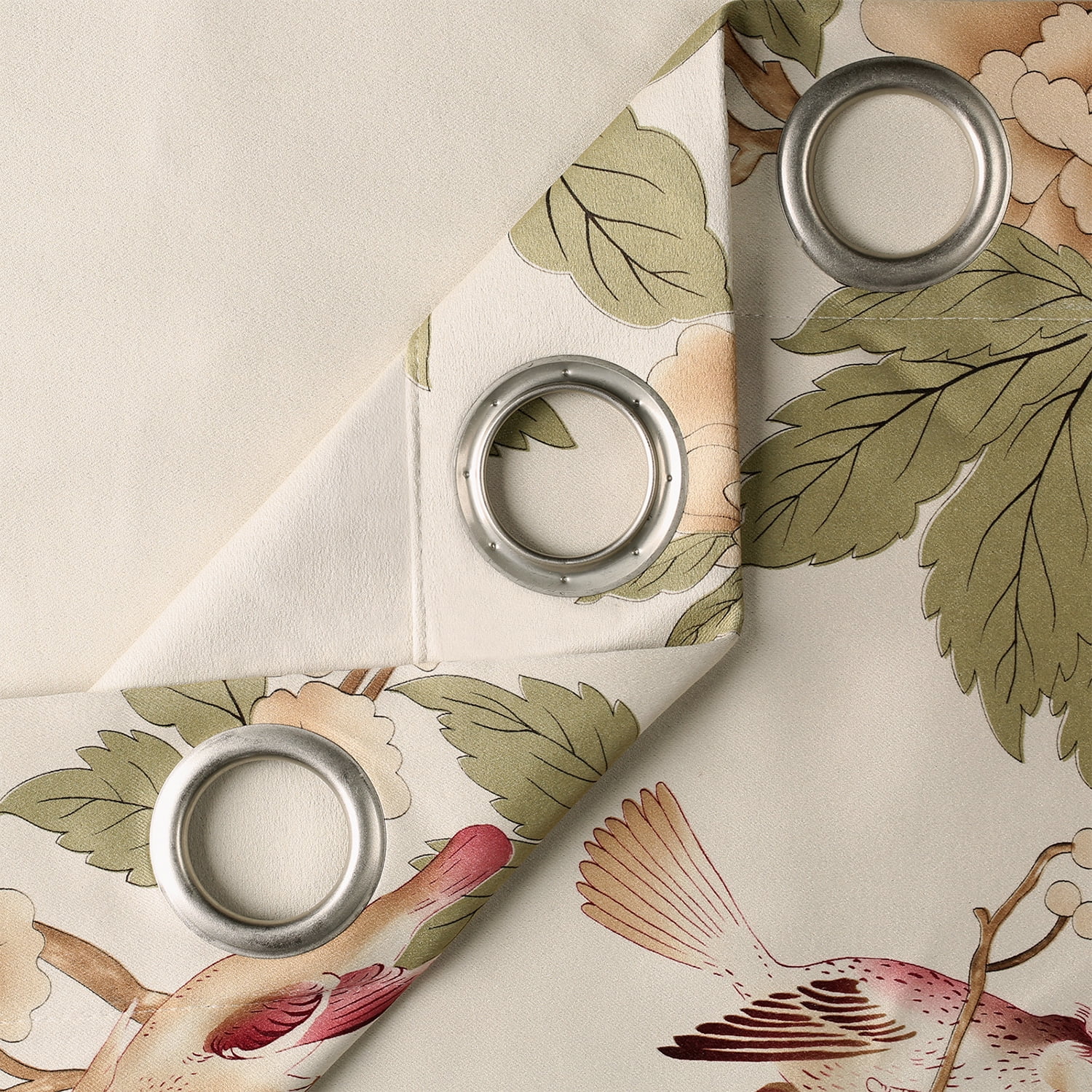 VOGOL Thermal Insulated Floral Blossoming Blackout Curtains, Room Darkening Window Panel Drapes for Bedroom, Living Room, Grommet Top, W52xL84, 2 Panels - Image 7