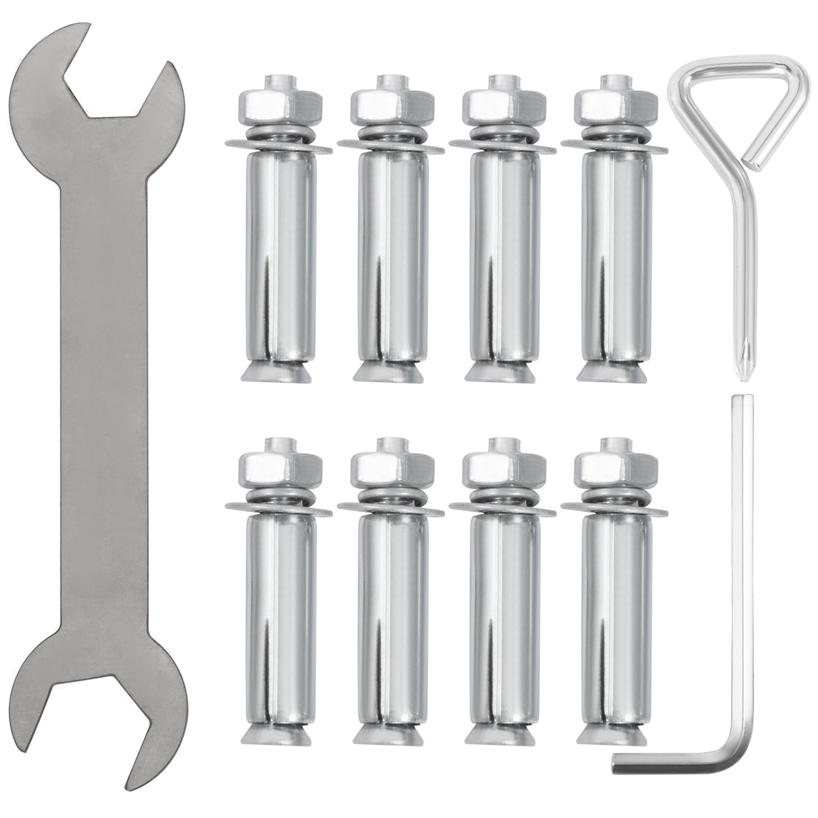 VEVOR 1-2 Steps Stainless Steel Handrail Adjustable from 60 to 130° 220LBS Load Handrail for Outdoor Steps 32x34" Outdoor Stair Railing Silver Stair Handrail Transitional Stair Rail with Screw Kit - Image 3