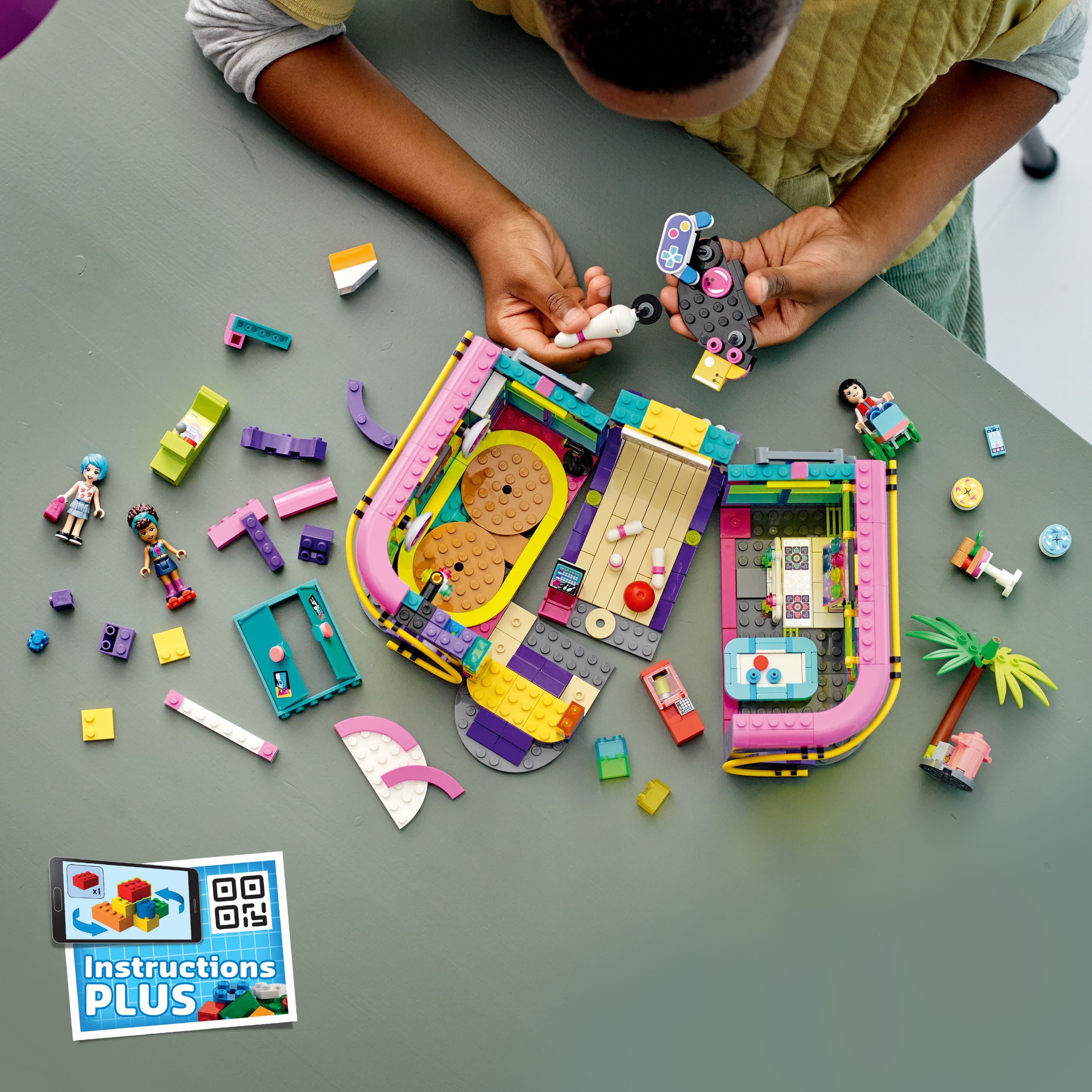 LEGO Friends Roller Disco Arcade Set 41708, Toy Bowling Game, Includes Andrea Mini-Doll, Perfect Birthday Present for Kids, Girls, and Boys Ages 7 and Up, Playset Encourages Creative Play - Image 3