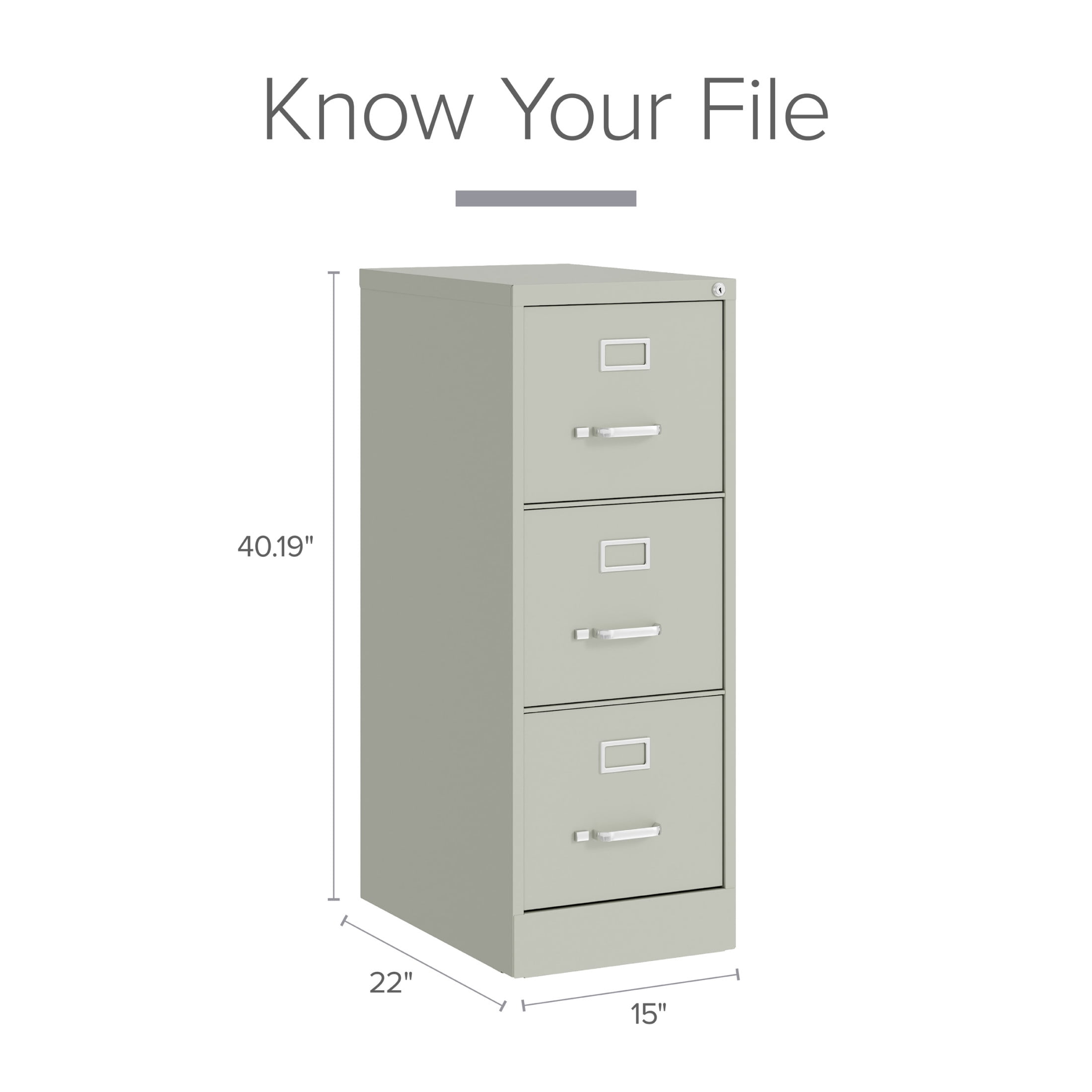 Hirsh 22" Deep 3 Drawer Letter Width Vertical File Cabinet, Commercial Grade, Gray - Image 16