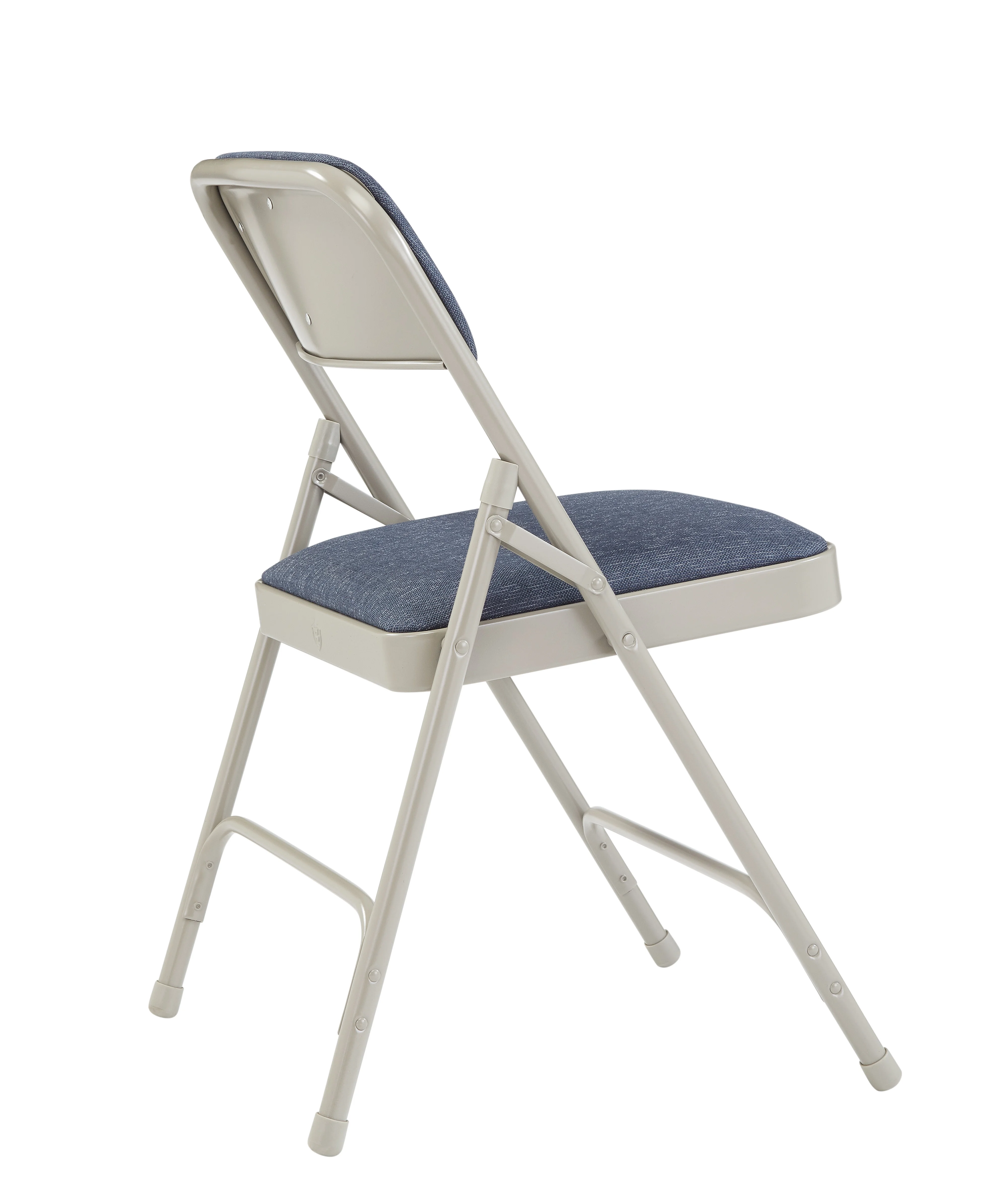 (4 Pack) NPS 2200 Series Deluxe Fabric Upholstered Double Hinge Premium Folding Chair, Imperial Blue Fabric/Grey Frame - Image 3