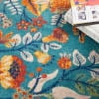 Nourison Allur Floral Turquoise Multicolor 5'3" x 7'3" Area Rug, (5x7) - Image 3