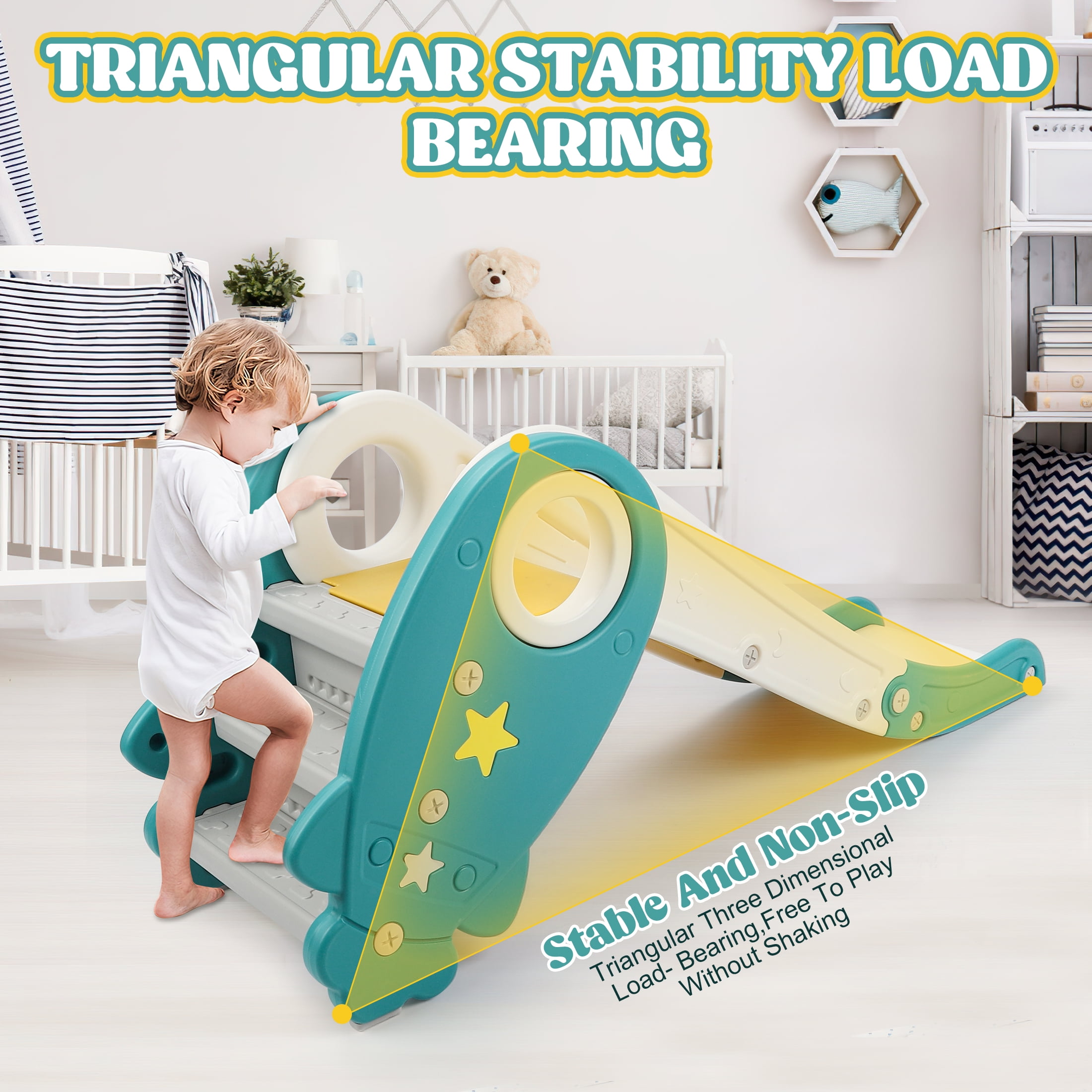 Crtynell Kids Slide, Indoor or Outdoor Slide for Toddlers, Toddler Toy Climbing Slide Playset, Handheld Game for Kids - Image 7
