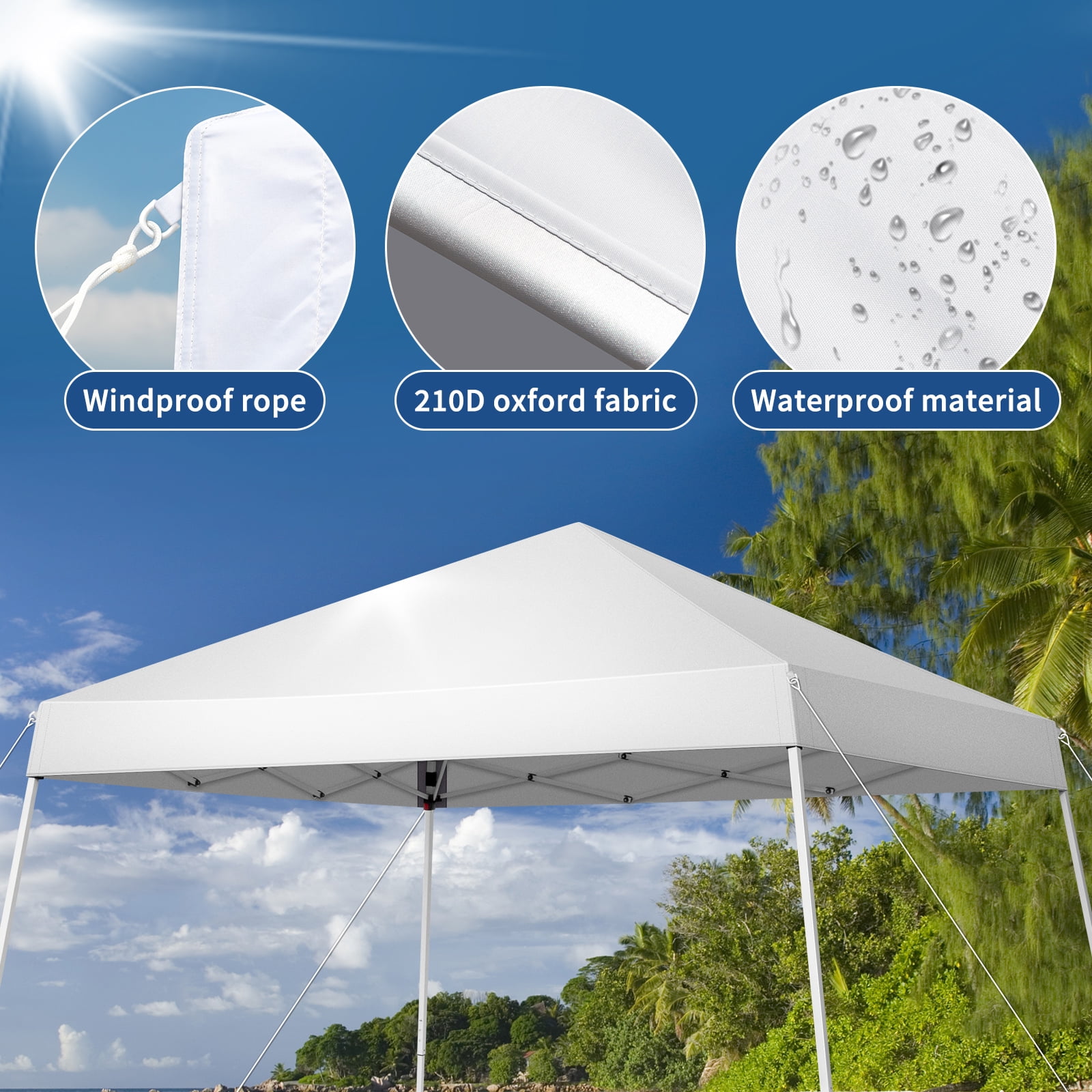 UBesGoo Canopy 6'x6' Pop Up Tent Outdoor Patio Folding Shade Shelter - Image 4