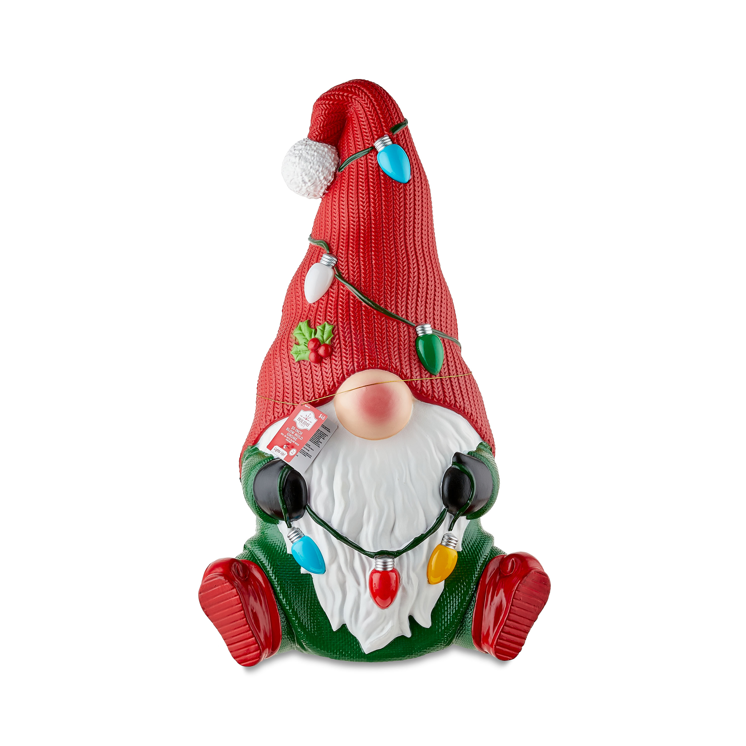 Light-up Christmas Gnome Blow Mold, 30 in, by Holiday Time - Image 3